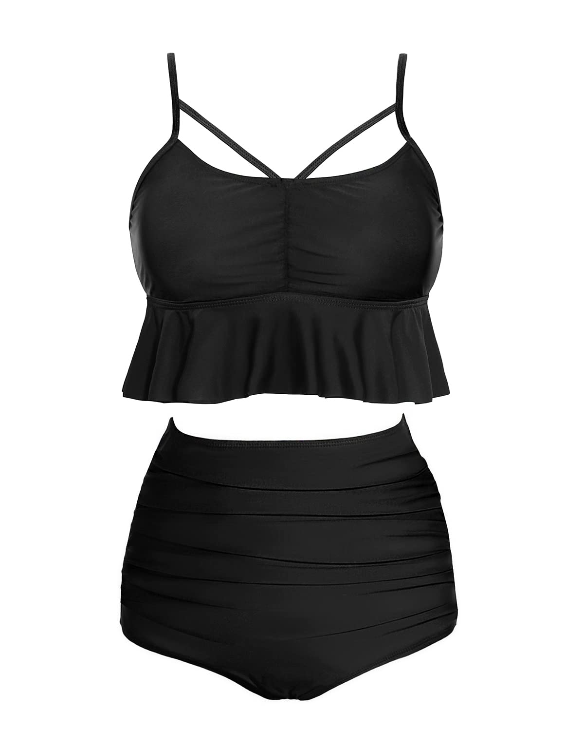Sexy Two-Piece High Waisted Bikini Swimsuits for Women - Flattering Swim Tops with Bottoms Bathing Suits | Perfect for Beach Vacation, Pool Party & Summer Getaway