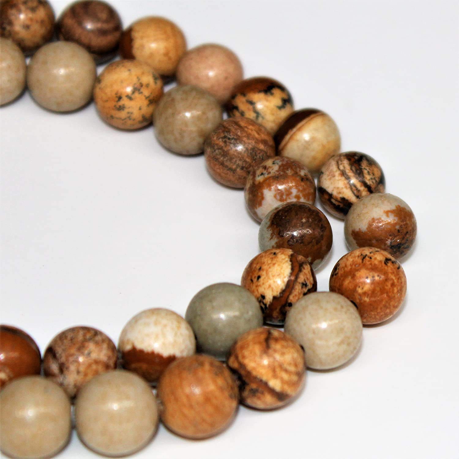 6mm Natural Picture Jasper Round Beads - 16 Inch Strand for Jewelry Making, DIY Crafts, and Healing Crystal Bracelets