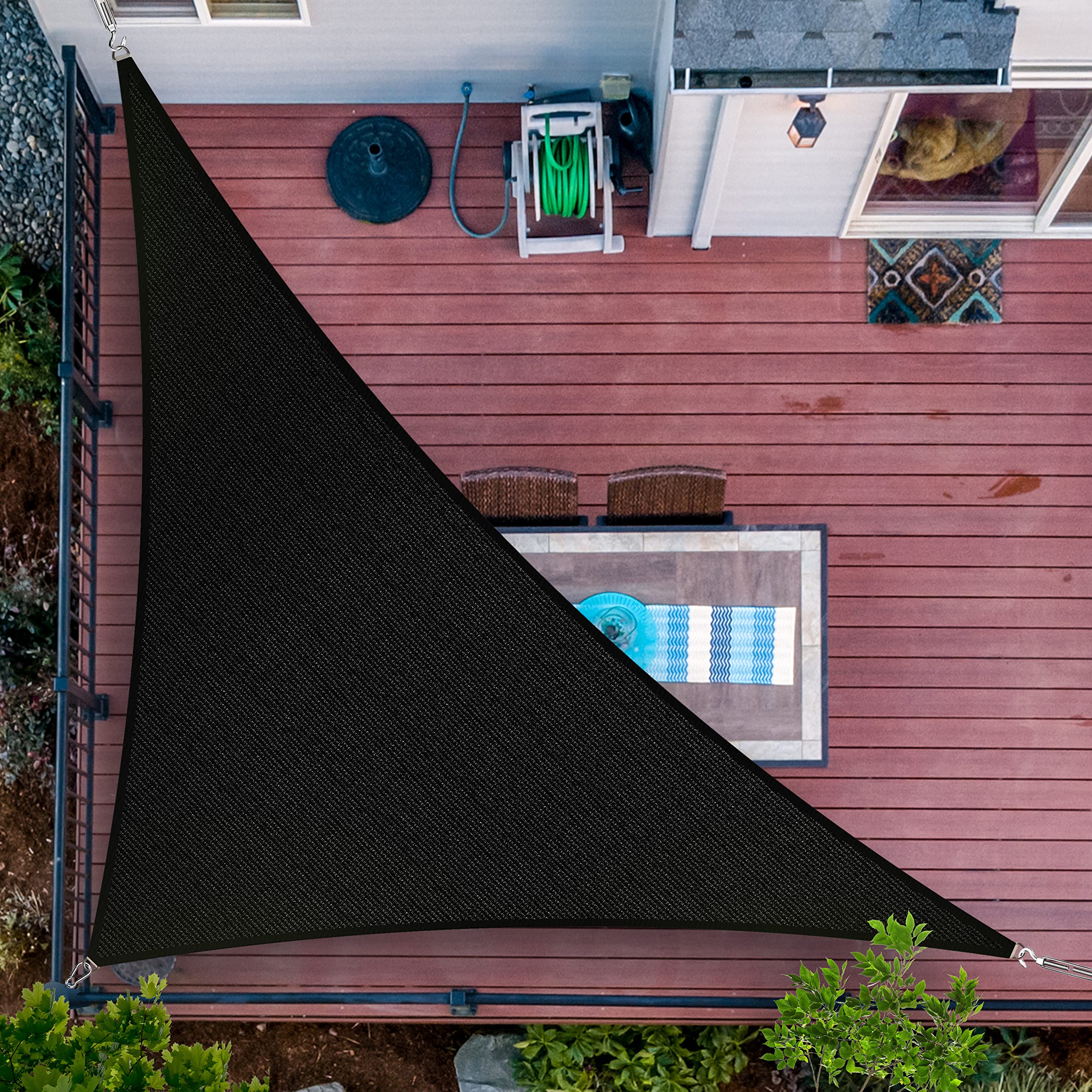 ShadeMart 17' x 21' x 27' Right Triangle Sun Shade Sail - Heavy Duty UV Resistant Canopy Fabric for Outdoor Patio, Carport, Garden & Pool Area - Water & Air Permeable - Custom Sizes Available