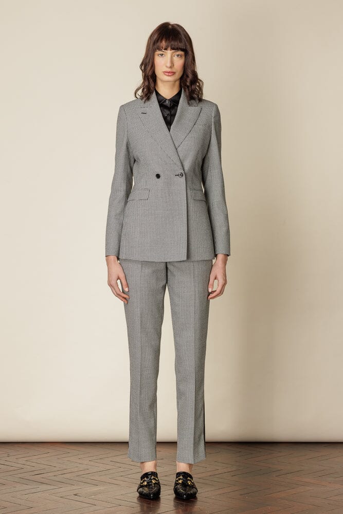 Alexis DB x Ruby Suit Black & White Mini Houndstooth Women's Blazer - Perfect for Office Wear, Business Meetings & Formal Events