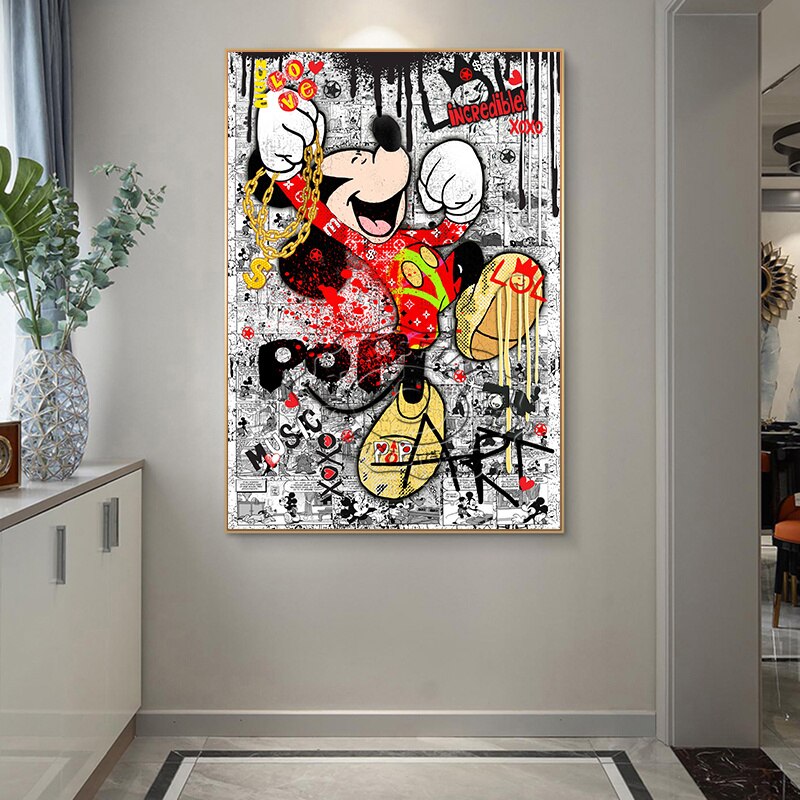 Disney Mickey Mouse Canvas Wall Art - Authentic & Vibrant Home Decor for Living Room, Bedroom, or Office