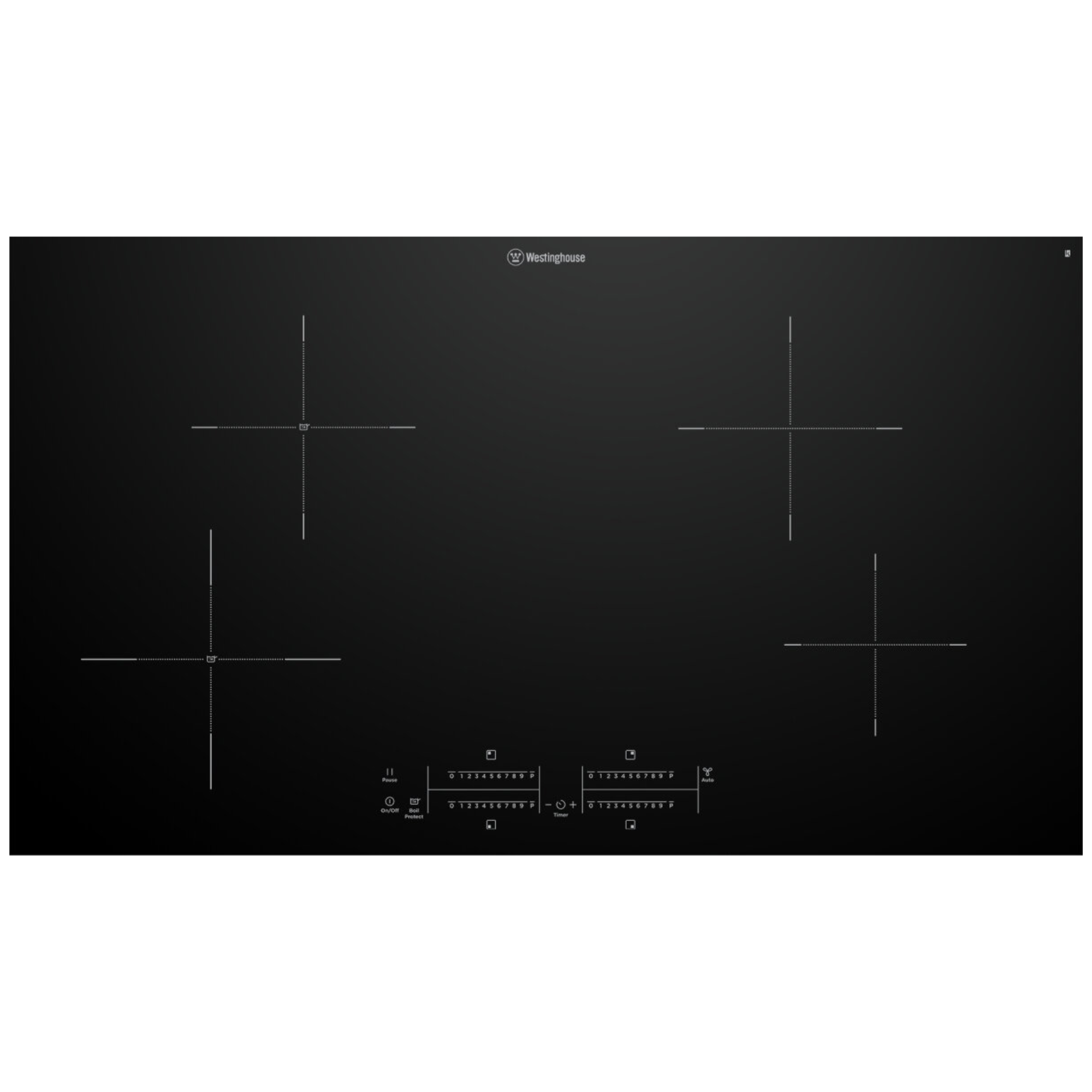 Westinghouse 90cm 4 Zone Induction Cooktop with Hob2Hood WHI943BD - Premium Built-in Electric Stove for Modern Kitchens | Fast Heating & Energy Efficient | Perfect for Home Cooking, Entertaining & Professional Chefs