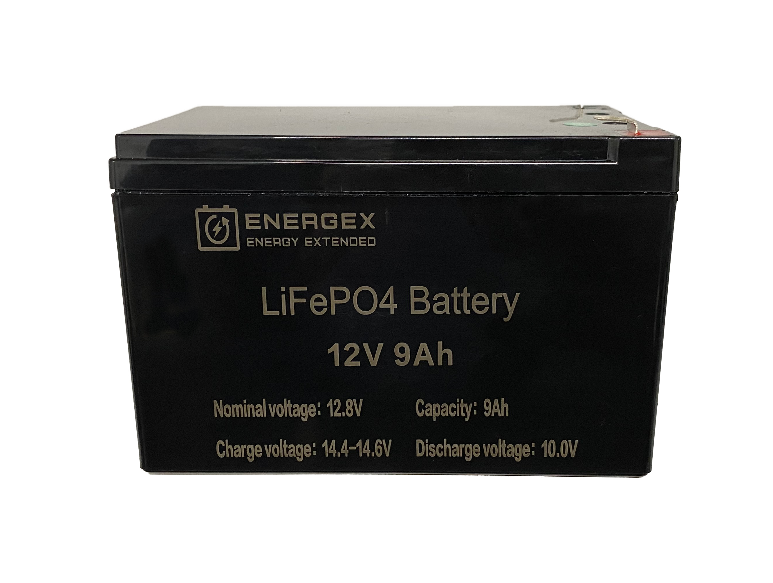 Energex 12.8V 9Ah LiFePO4 Lithium Battery - Rechargeable Deep Cycle Battery for Solar Power, RV, Marine, and Off-Grid Applications