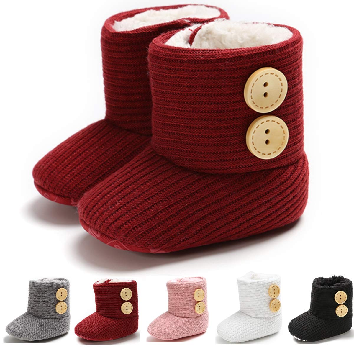 Ohwawadi Cozy Fleece Baby Boots for Boys & Girls - Warm Winter Snow Slippers for Newborns & Toddlers - Perfect for Indoor & Outdoor Winter Playtime, Nursery, and Cold Weather Footwear