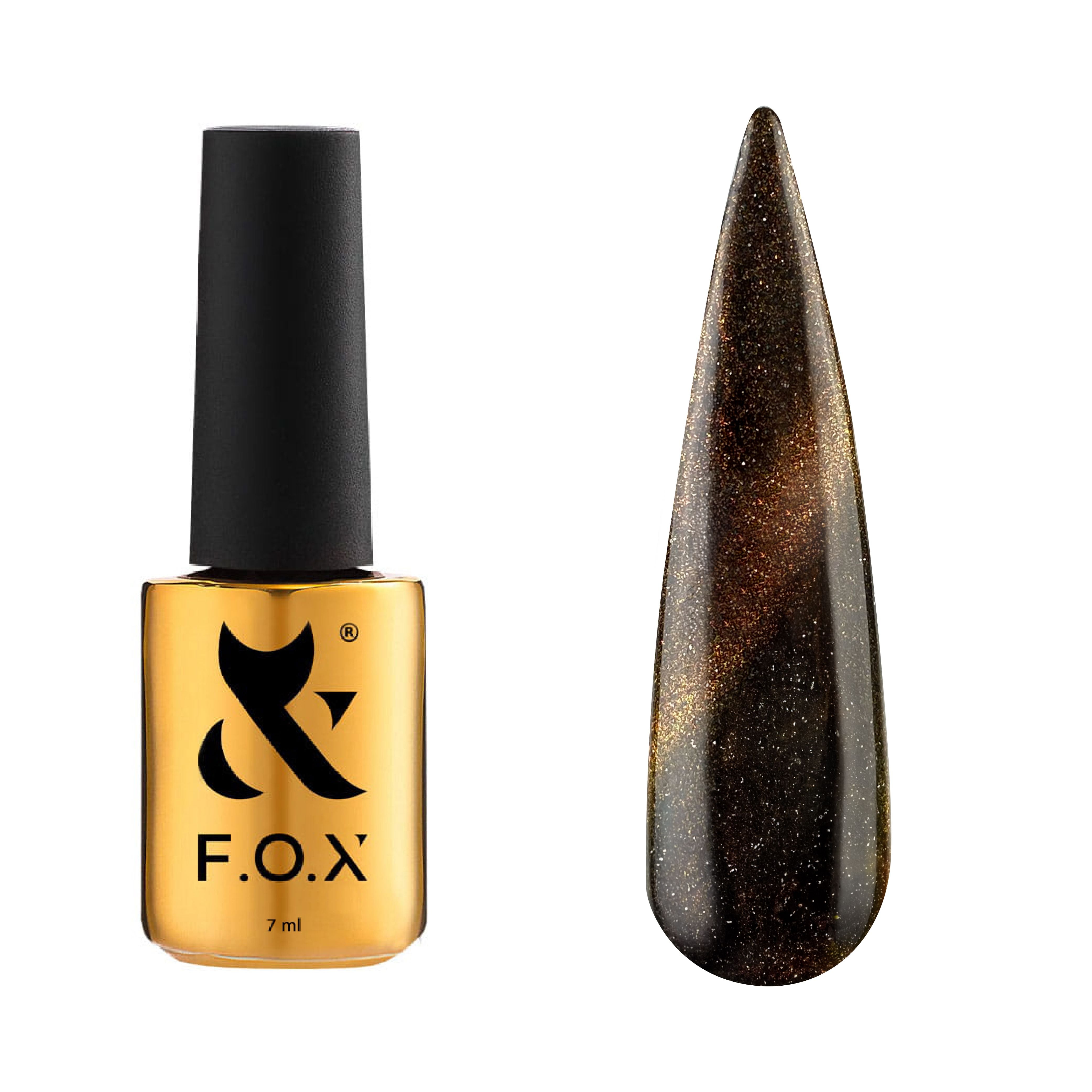 F.O.X Cat Eye Galaxy 001 Nail Polish - 7ml Long Lasting Gel Polish with Glitter for Manicure & Pedicure - Perfect for Parties, Weddings and Special Occasions