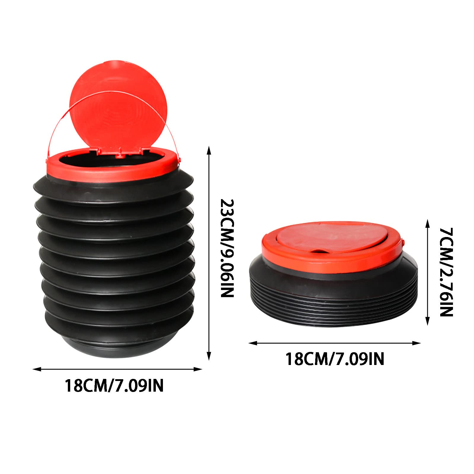 3#YX Foldable Telescopic Car Umbrella Bucket with Cover - 4L Creative Car Garbage Can for Storage - Ideal for Road Trips, Camping & Daily Commute