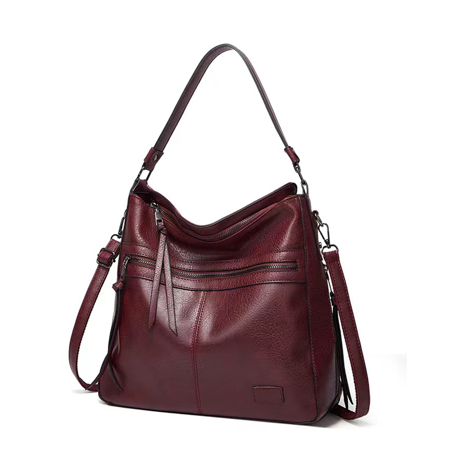 WENICER Genuine Leather Hobo Handbag for Women - Large Tassel Shoulder Bag Purse | Perfect for Work, Travel & Everyday Use