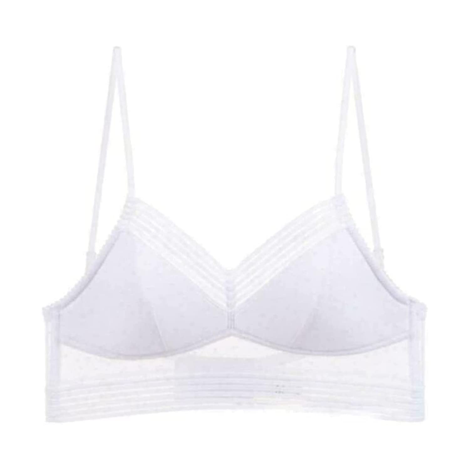 Starry Lace Wireless Push Up Bra for Women - Low Back U-Back Deep V Lifting Bra - Comfortable Seamless Lingerie for Everyday Wear & Special Occasions