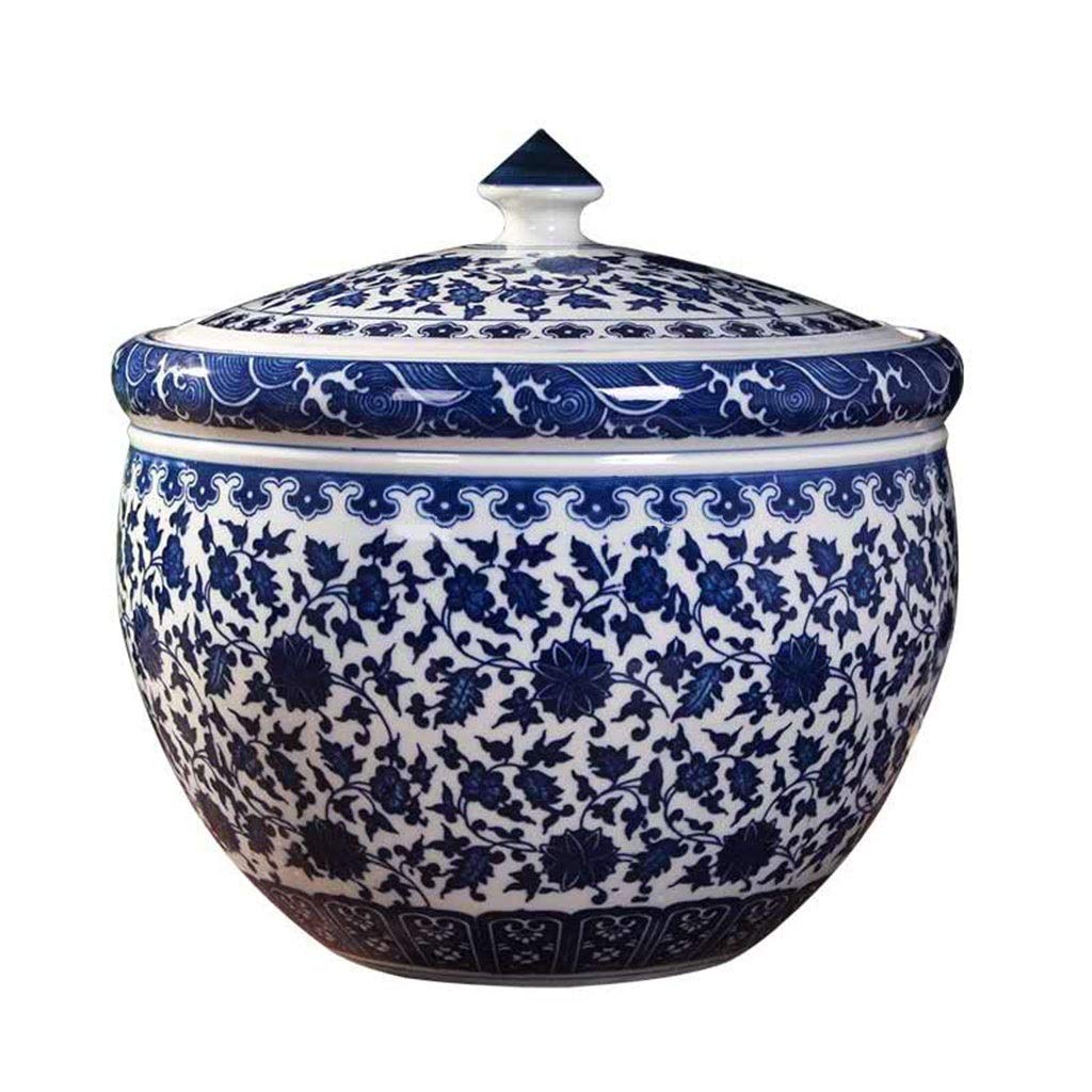 Premium Ceramic Rice Storage Container - 5KG Airtight Wide Mouth Grain Bin for Dry Rice, Flour & Cereals - Ideal for Kitchen Pantry Organization & Bulk Food Storage