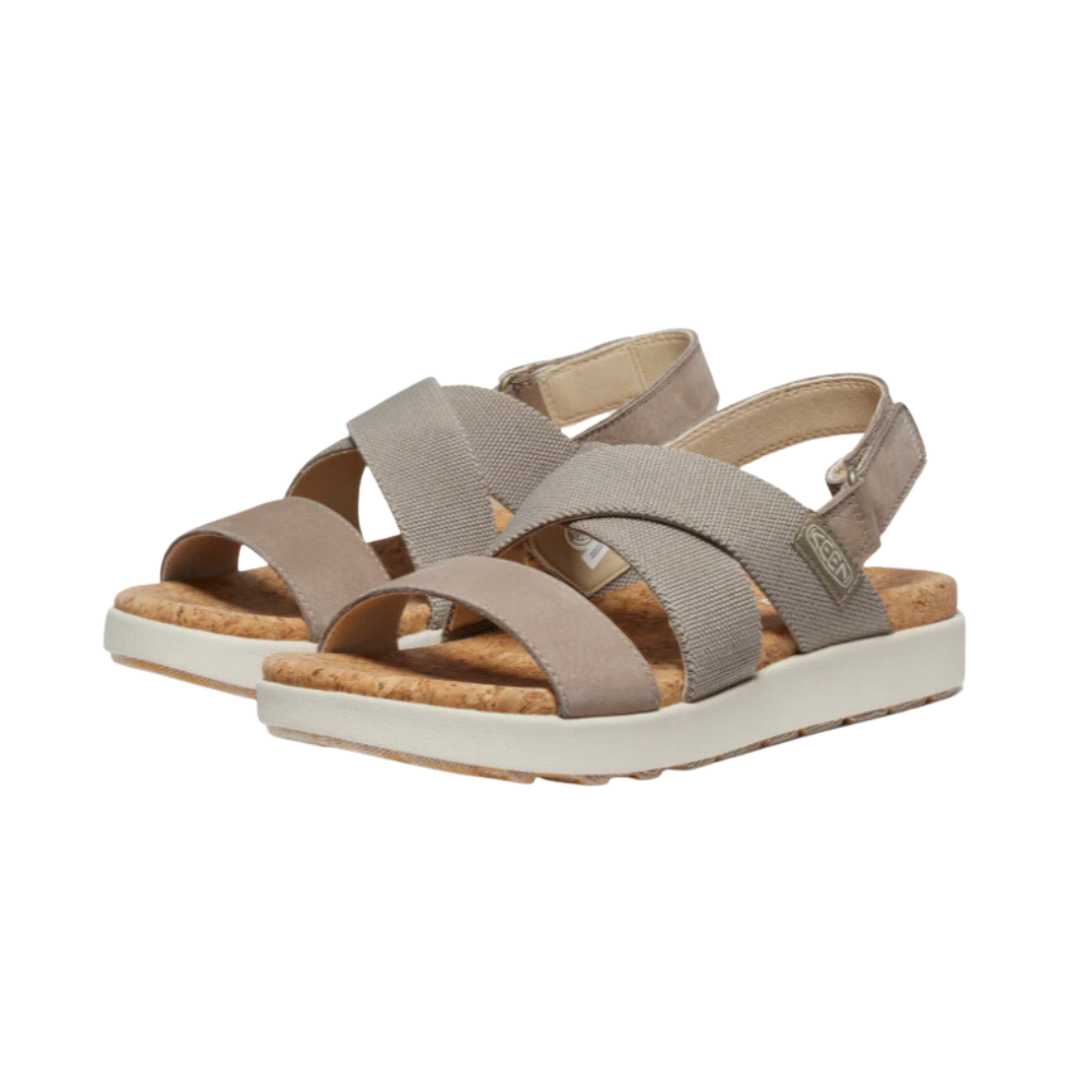 Women's Elle Criss Cross Sandals - Brindle/Birch Color (Regular Width) | Comfortable Summer Casual Shoes for Beach, Vacation & Everyday Wear