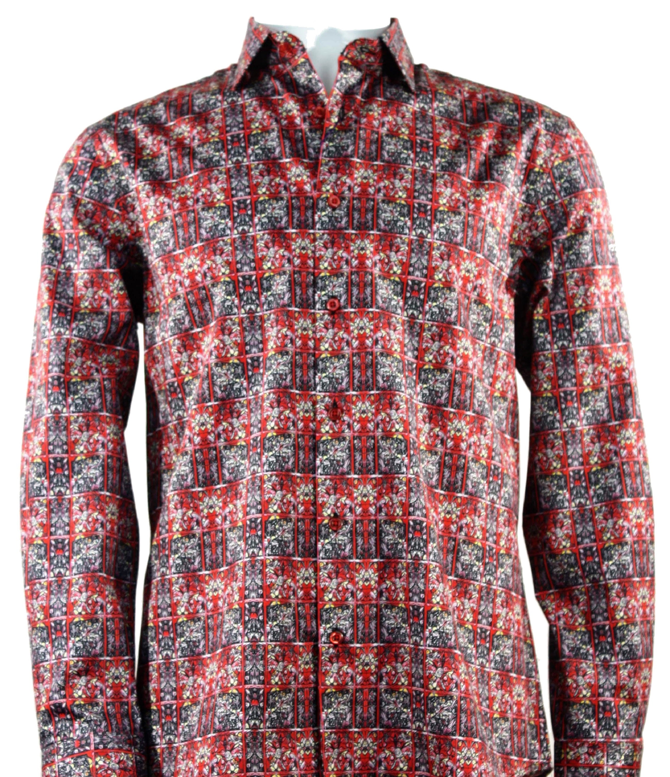 Cado Long Sleeve Red Shirt for Men - Soft Cotton Casual Button Down Top - Perfect for Office, Date Night & Fall Outfits (162)