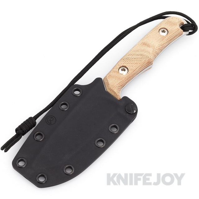 Chris Reeve Knives Backpacker Fixed Blade Knife - MagnaCut Steel Drop Point Blade, Natural Canvas Micarta Handles with Kydex Sheath | Hunting, Camping & Outdoor Survival Gear