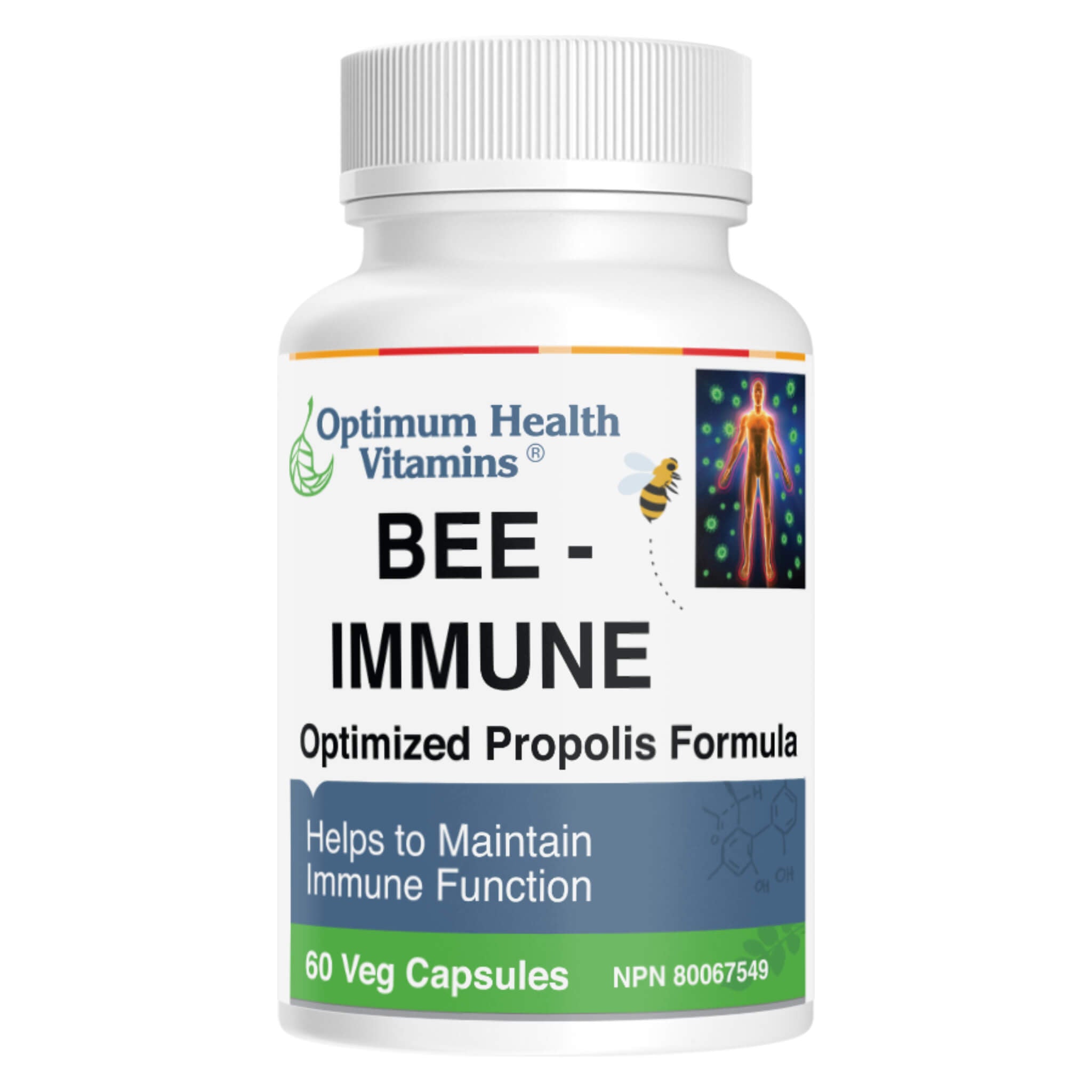 Bee Immune - Natural Immune Support Supplement with Propolis & Honey Extract | Boost Immunity & Wellness for Adults & Kids | Perfect for Cold & Flu Season, Travel & Daily Health