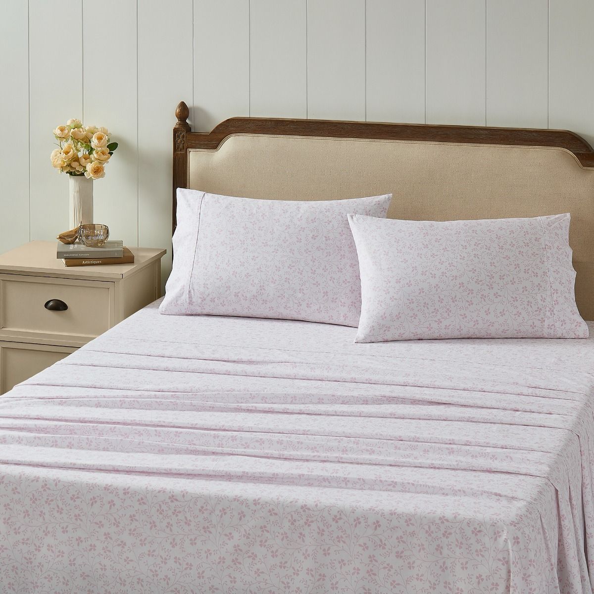 Laura Ashley Campion Pink Sheet Set - Soft Luxury Bedding for Master Bedroom & Guest Room - Perfect for Home Decor & Comfortable Sleep