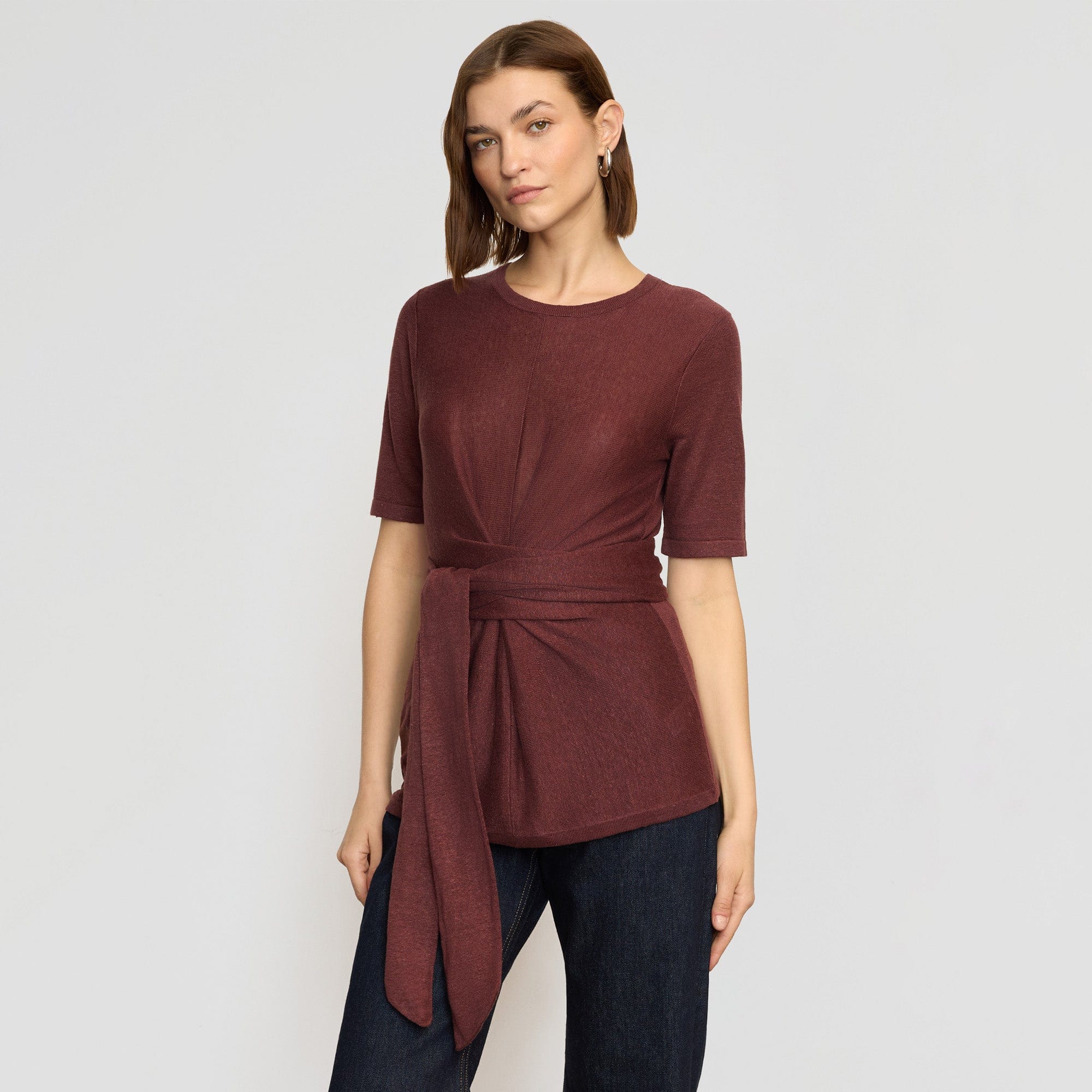 Lark Tie Front Linen Sweater for Women | Soft Breathable Summer Cardigan | Perfect for Beach Cover-ups & Casual Outfits
