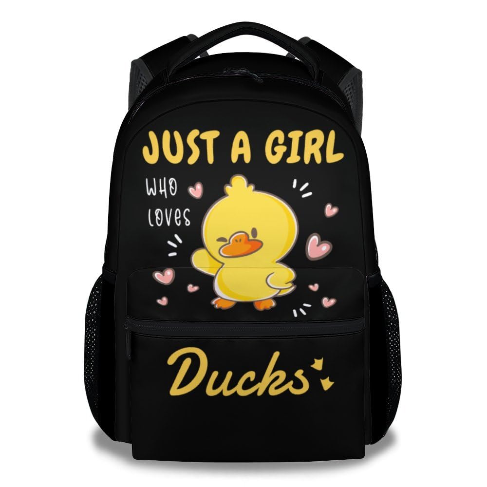 Cute Duck Backpack for Kids - 17 Inch Lightweight School Backpack for Girls, Waterproof Bookbag for Elementary Students - Perfect for School, Travel & Daily Use
