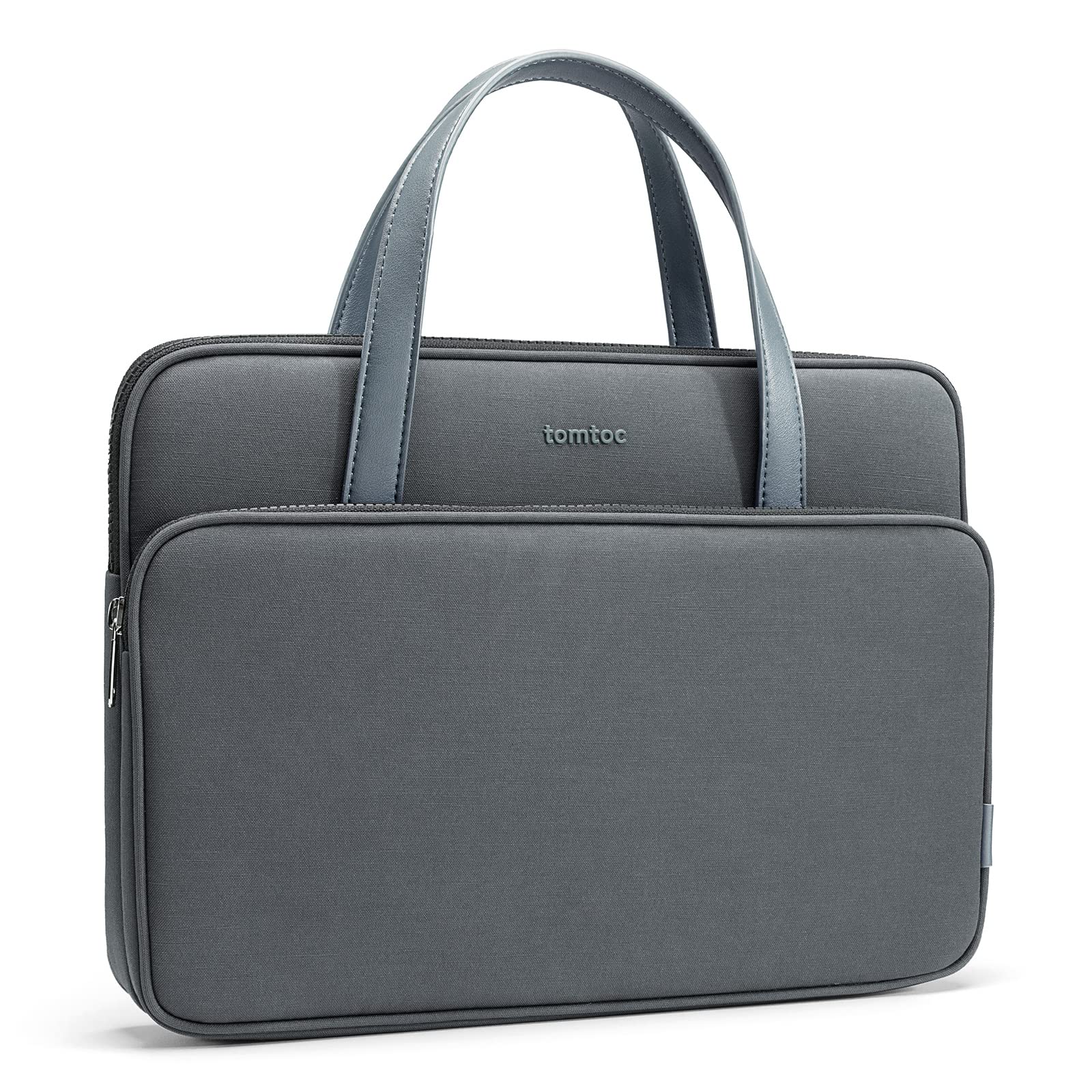 Premium tomtoc 360 Protective Laptop Bag for 13-inch MacBook Air/Pro M2/M1 & 14-inch MacBook Pro M1 Pro/Max - Water-Resistant Laptop Sleeve Case Compatible with 12.9-inch iPad Pro with Keyboard - Durable Gray Carrying Case for Work, Travel & School
