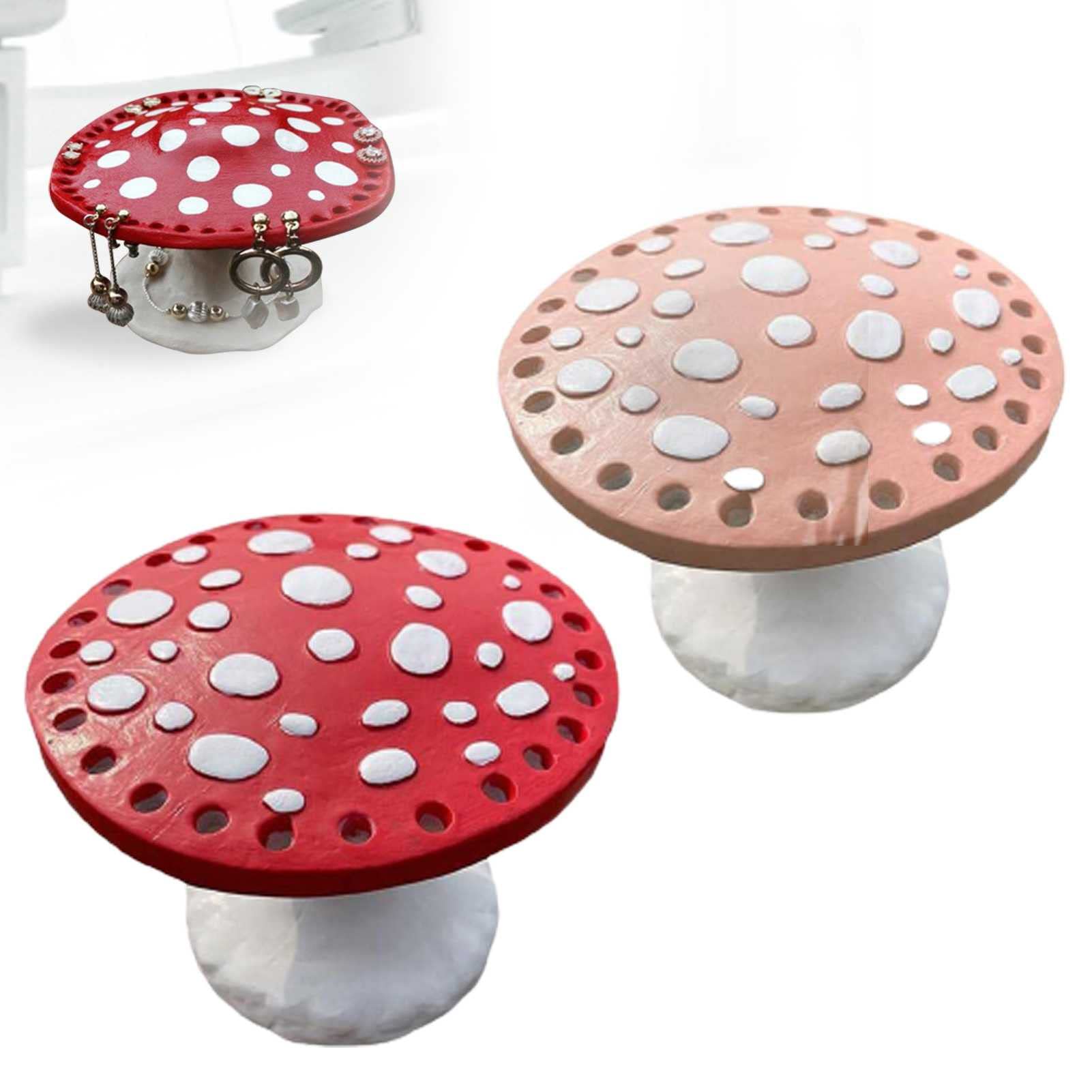 Eastbon 26-Hole Mushroom Jewelry Display Stand - Earring Holder & Organizer for Necklaces, Rings - Elegant Home Decor for Bedroom, Bathroom & Retail Store Showcase