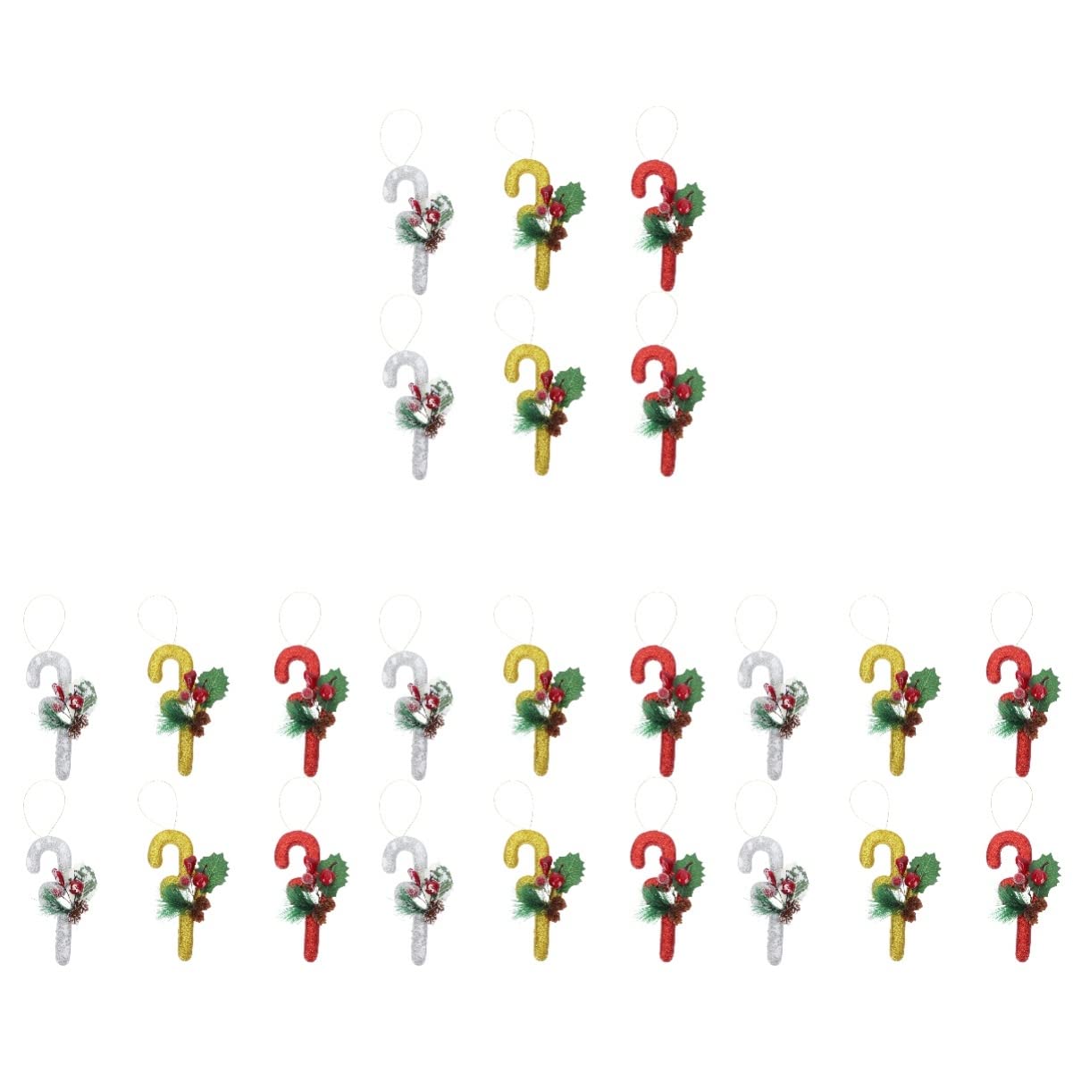 Christmas Candy Canes Ornaments - 4pcs Hanging Foam Decor for Holiday Tree