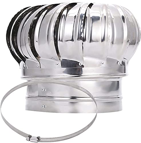 304 Stainless Steel Rotary Chimney Cowl Cap - 160mm Anti-Downdraught Vent Spinner for Chimneys, Exhaust Vents & Chimney Pots | Weatherproof Roof Ventilation Solution for Homes & Outdoor Fireplaces