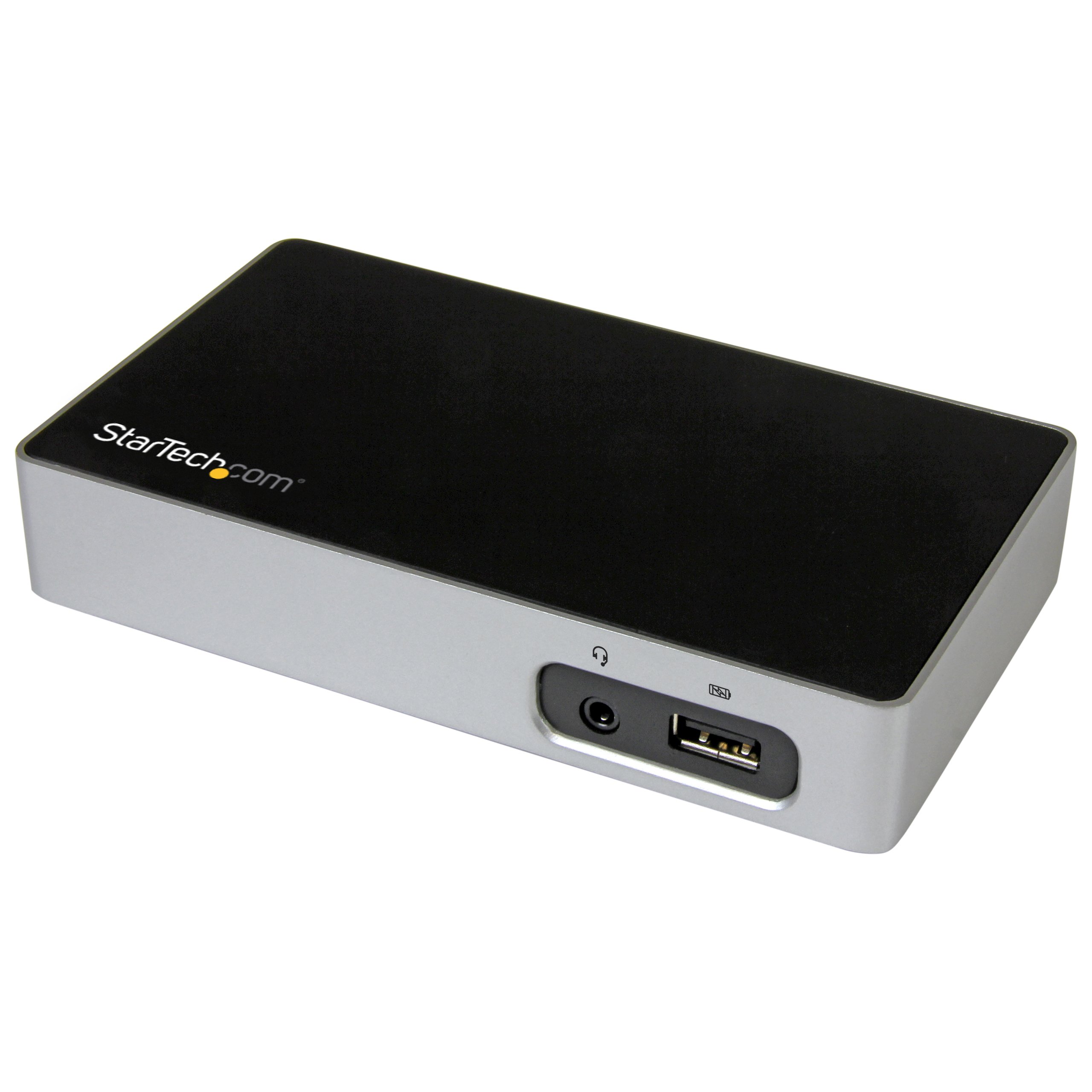 StarTech.com USB 3.0 Universal Laptop Docking Station with DVI Port - Dual Monitor Support for Home Office & Business Use (USB3VDOCKD, Black/Silver) - Perfect for Remote Work & Multi-Tasking
