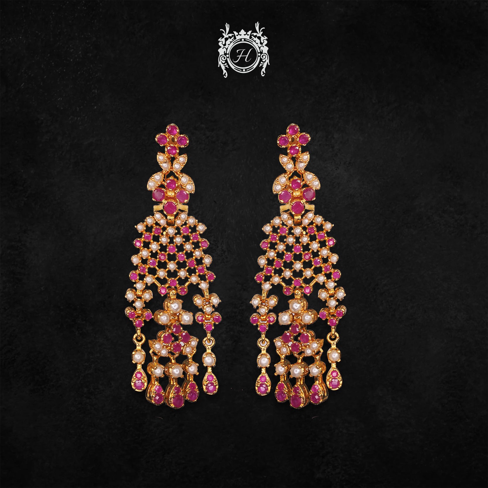 Elegant Chetum and Pearl Earrings for Women - Handmade Jewelry for Weddings, Parties & Special Occasions