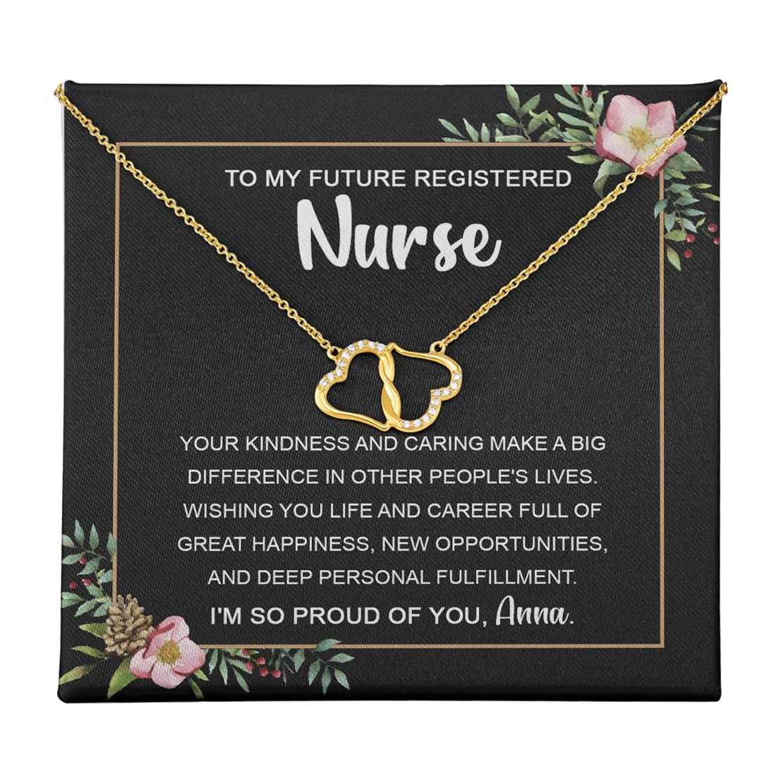 Authentic Gold RN Necklace for Women - Registered Nurse Graduation & Birthday Gift - Perfect for Nursing Students & Future Nurses - Ideal for Work, School & Special Occasions