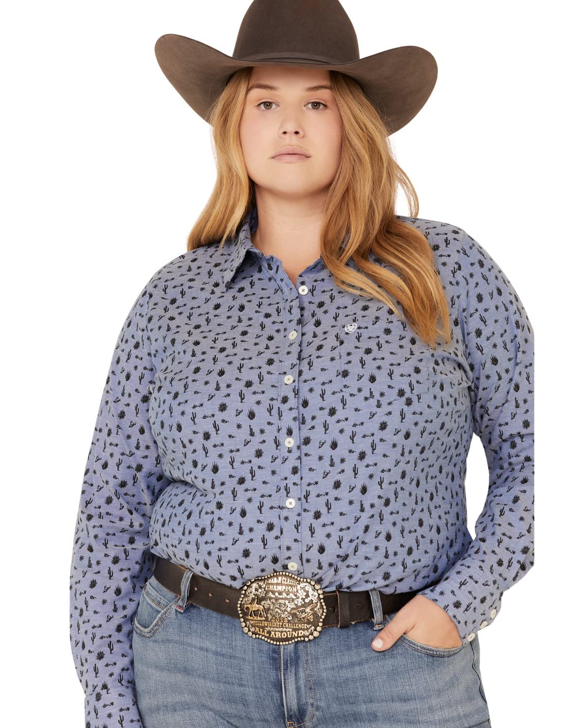 ARIAT Women's Glory Kirby Stretch Long Sleeve Shirt - Comfortable Western Work Shirt for Riding, Ranch Work & Outdoor Activities (Style #10031871)