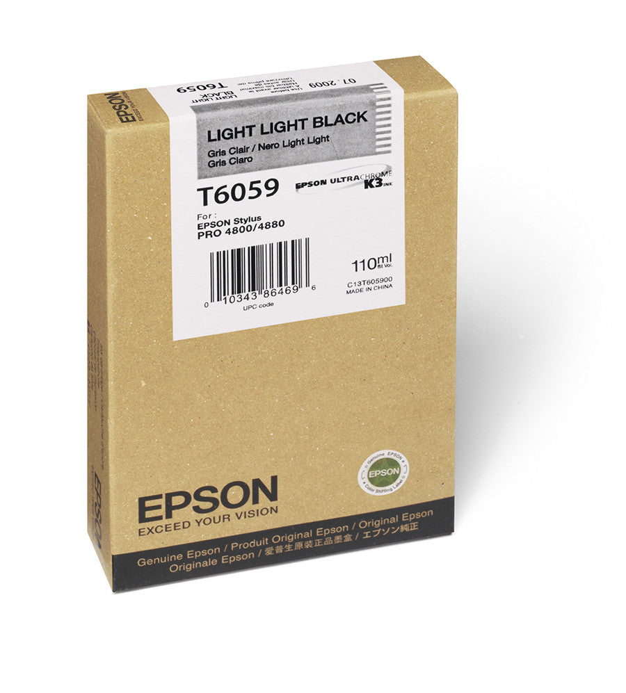 Epson T605900 4880/4800 Ultrachrome HDR Ink - Light Light Black 110ml Cartridge for Professional Photo Printing & Graphic Design