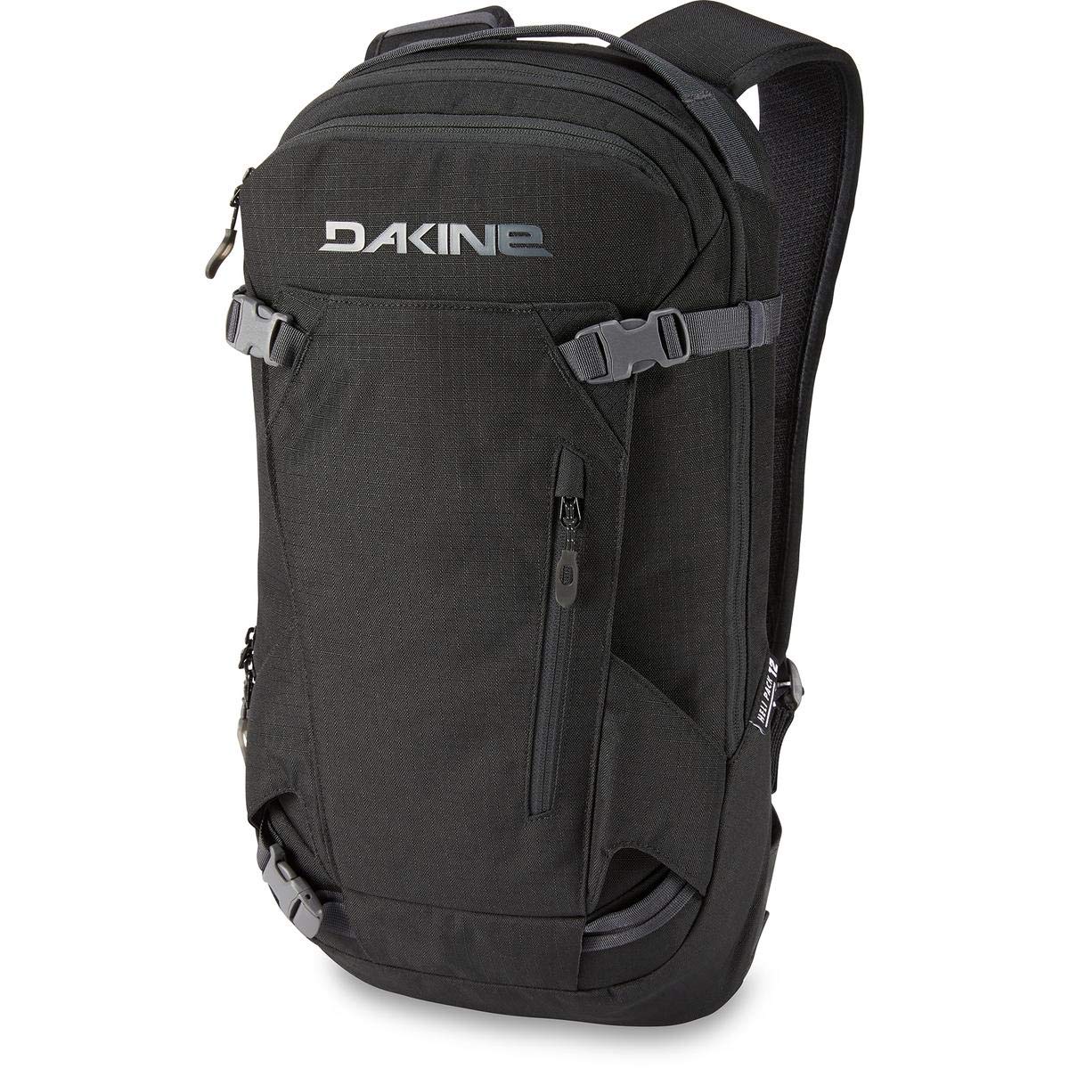 Dakine HeliPack 12L Winter Backpack for Skiing & Snowboarding - Waterproof Snow Sports Bag with Helmet Carry - Black | Perfect for Ski Resorts & Mountain Adventures