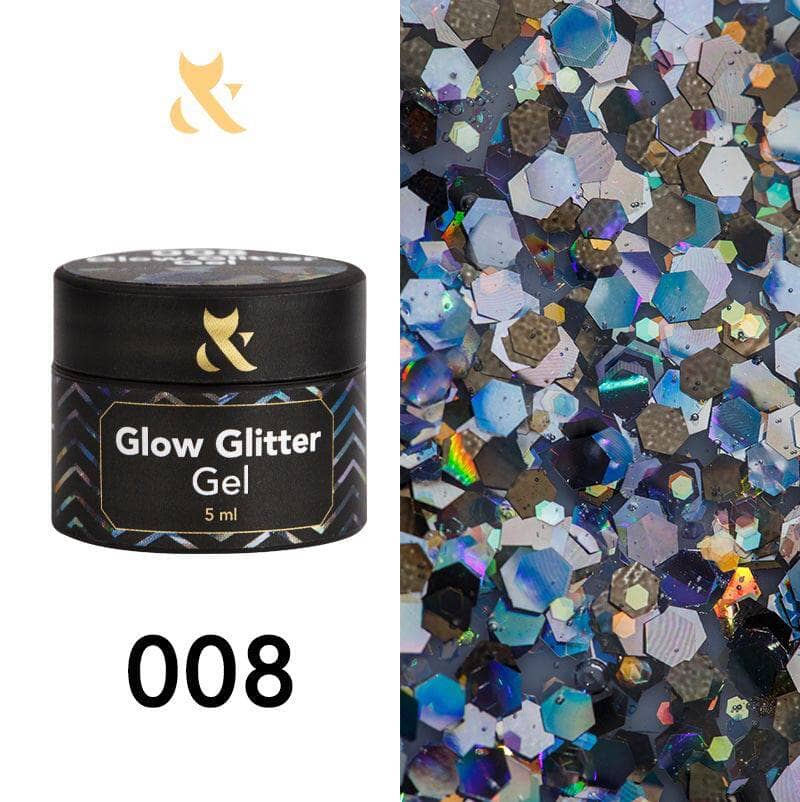 F.O.X Glow Glitter Gel 008 - Shimmering Cosmetic Glitter for Face, Body & Nails | Perfect for Parties, Festivals & Special Occasions