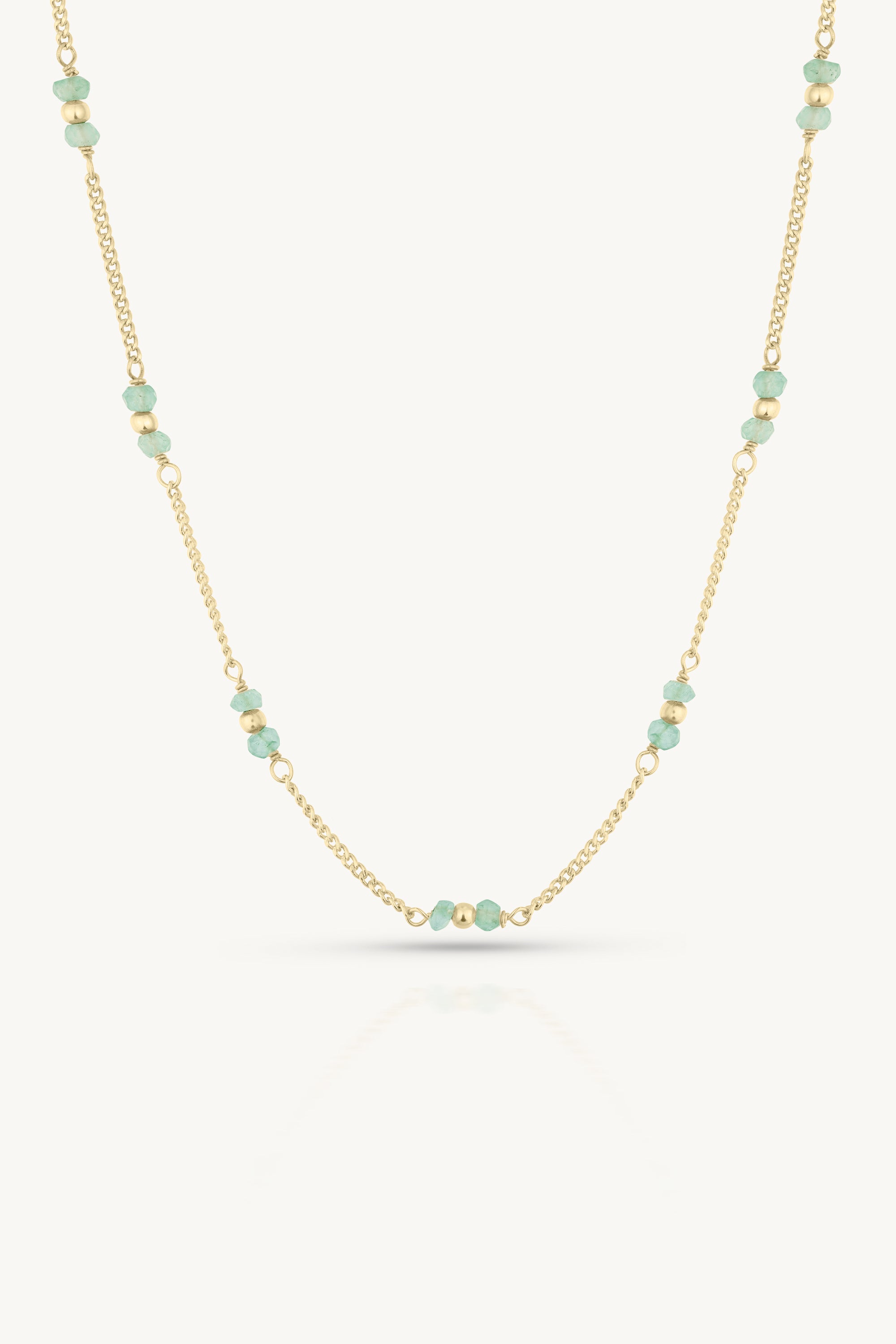 Beaded Apatite Gold Necklace for Women - Elegant Blue Gemstone Jewelry Gift for Birthday, Anniversary & Special Occasions