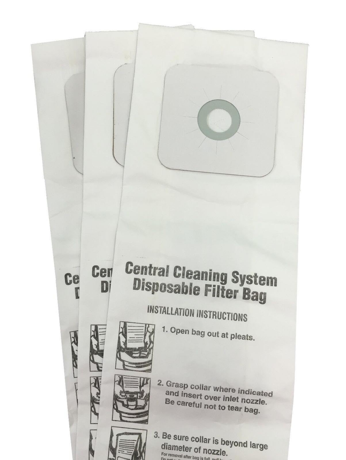 44186 Central Vacuum Bags - 3-Pack Replacement for Nutone Vacuum Bags 391, 391-8, 3918, 06436 NUR-1450 | Compatible with Nutone Central Vacuum Systems | Perfect for Home Cleaning & Maintenance