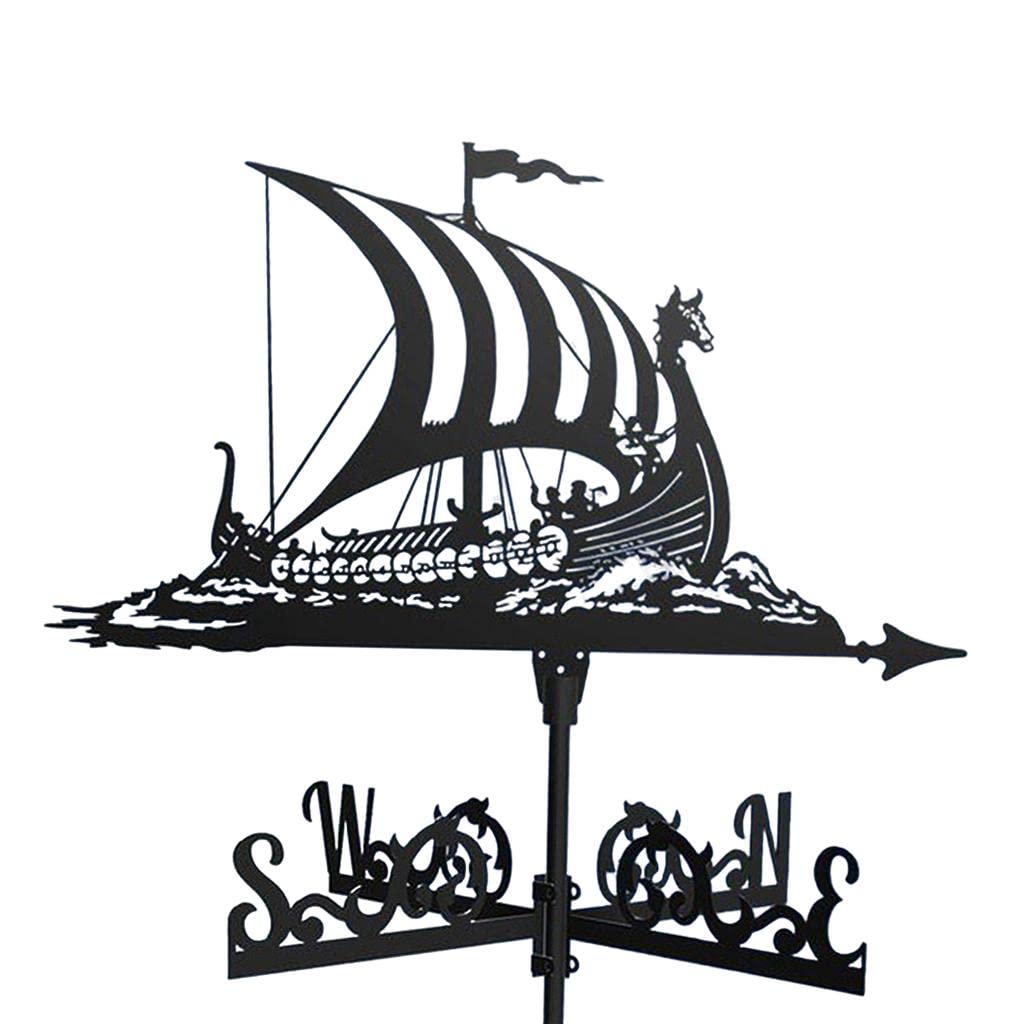 Gazechimp Metal Weathervane with Animal Ornament - Heavy Duty Garden Stake Weather Vane for Outdoor Decoration, Professional Measuring Tool for Battleship & Backyard Use