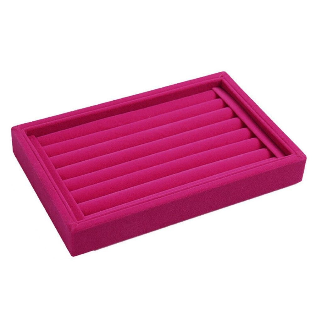 ZYooh 50-Slot Velvet Jewelry Storage Box & Ring Display Tray - Clearance Sale - Perfect for Organizing Necklaces, Earrings, and Rings at Home or Retail Stores