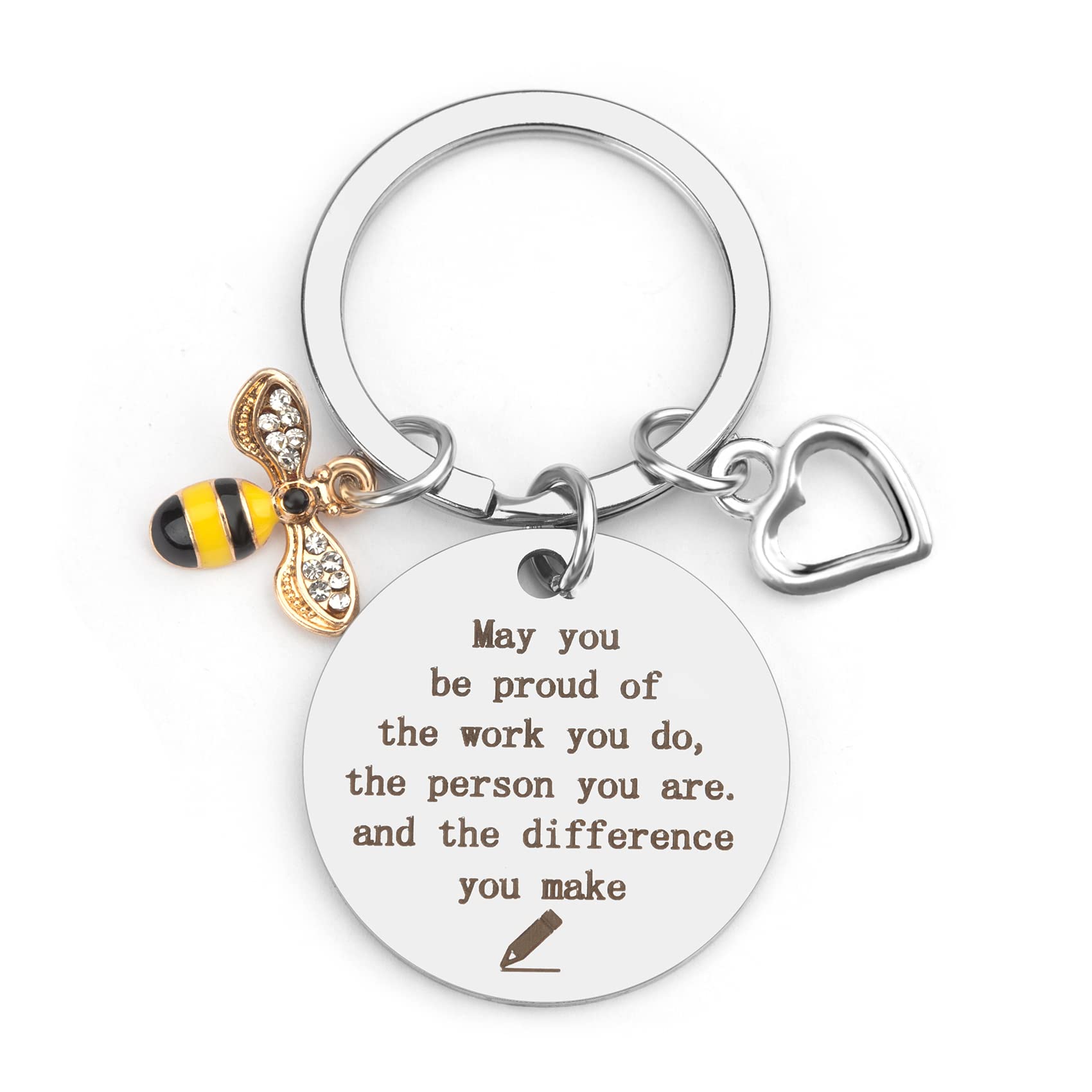 BOMEON Teacher Keychain Gifts for Women - Christmas, Birthday, Thanksgiving, Appreciation Present for Teachers, Coworkers & Educators - Perfect for Classroom, Office & Daily Use
