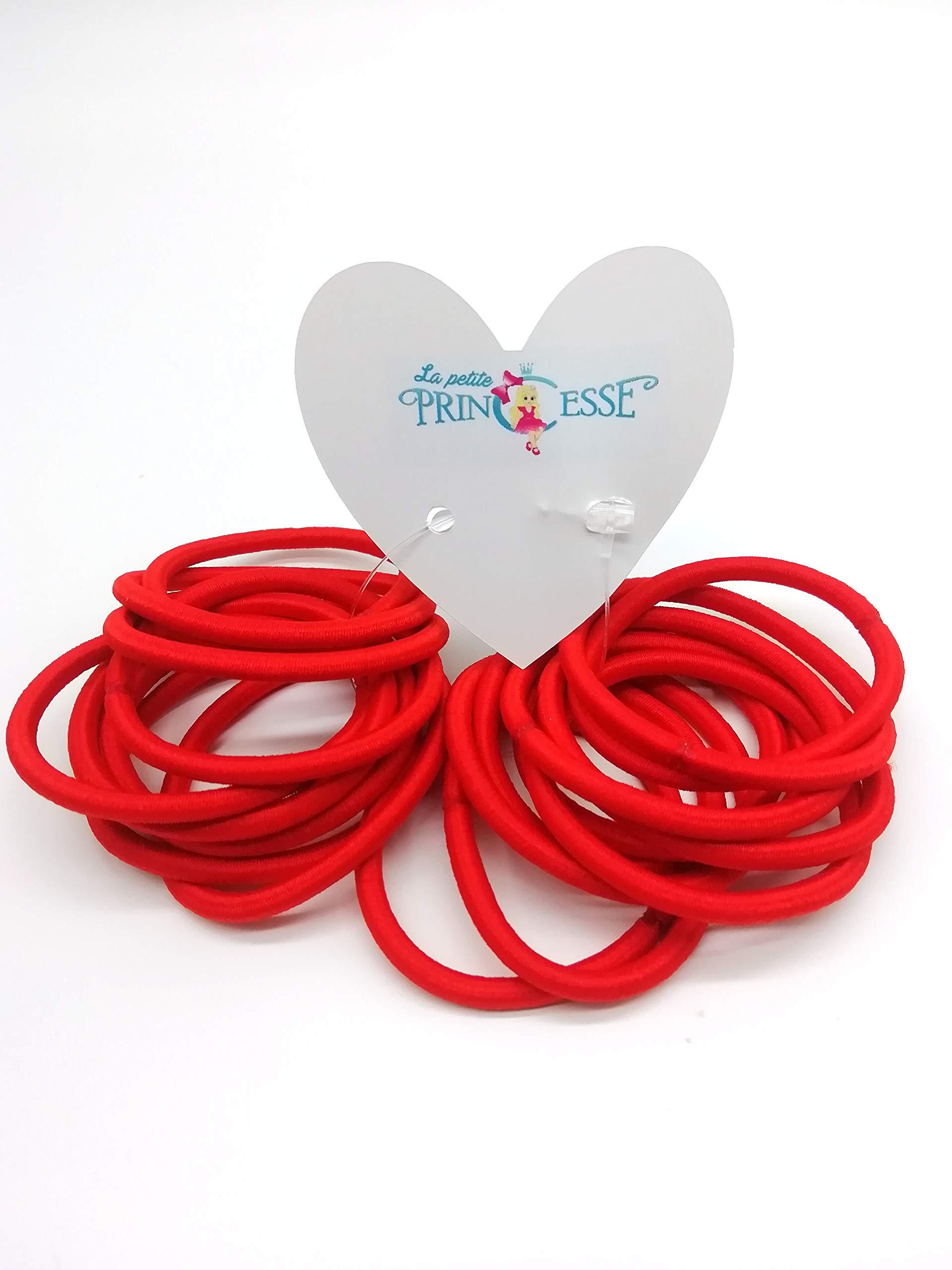 La Petite Princesse Thick Red Hair Bobbles - Elastic Hair Bands for Women & Girls (36 Pack) - Perfect for School Uniforms, Ponytails & Everyday Styling