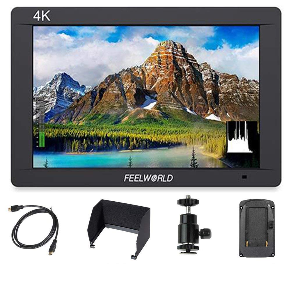 Feelworld FW703 7 Inch IPS Full HD 1920x1200 4K On-Camera Monitor with 3G-SDI/HDMI Input & Output - Professional DSLR Camera Field Monitor for Filmmaking, Vlogging, and Live Streaming