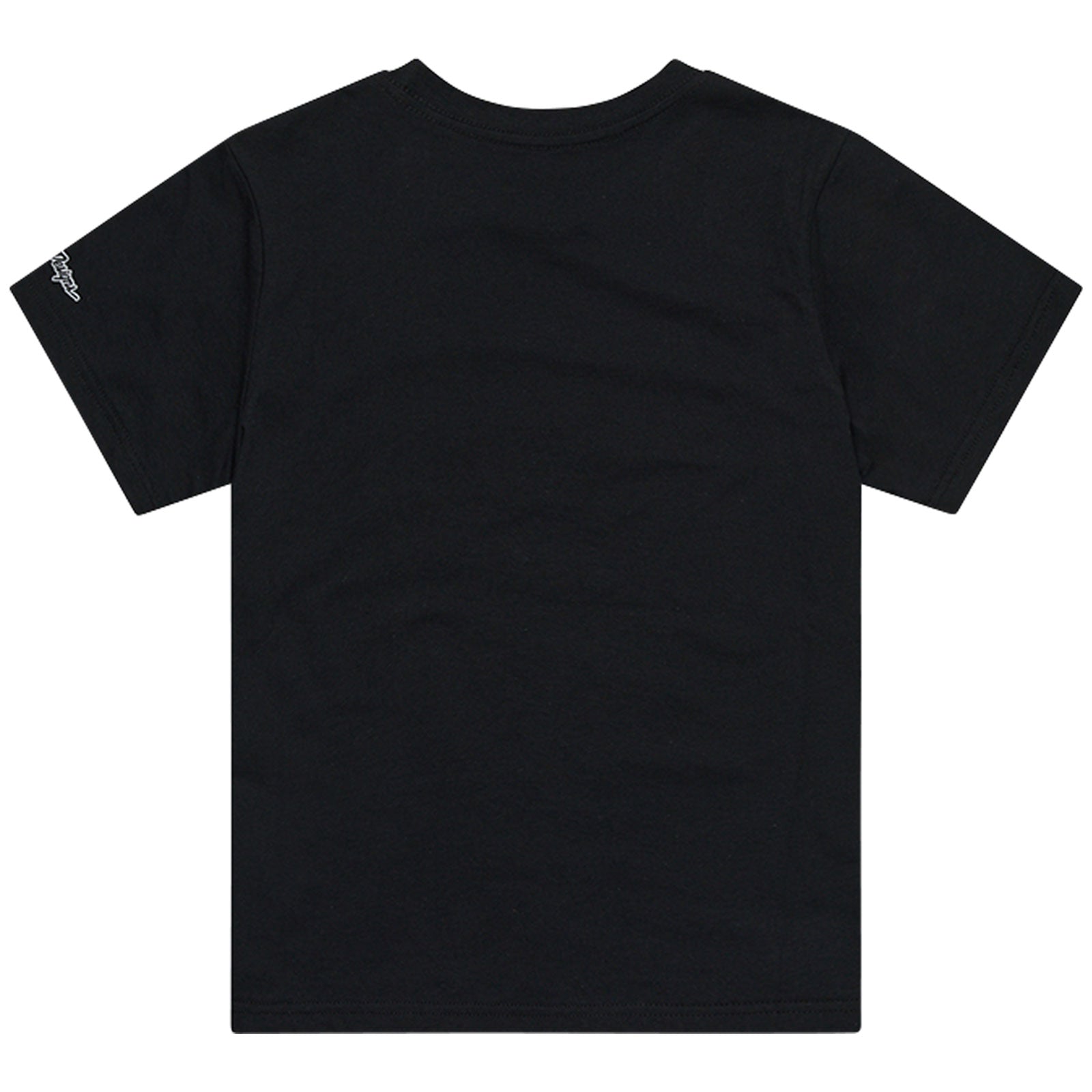 Men's Short Sleeve T-Shirt with Embroidered Badge Logo - Black Cotton Casual Tee for Everyday Wear & Street Style