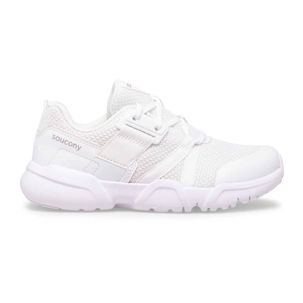 Saucony White Vertex Kids' Lace-Up Sneakers - Lightweight Running Shoes for Boys & Girls - Perfect for School, Sports & Daily Wear