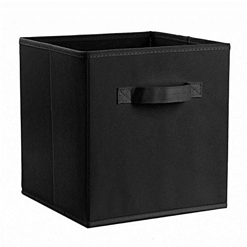 4-Pack Black Plastic Storage Boxes - File Storage Bins, Closet Organizers & Office Supplies for Home, Office & Closet Organization | Durable Shelving & Storage Solutions