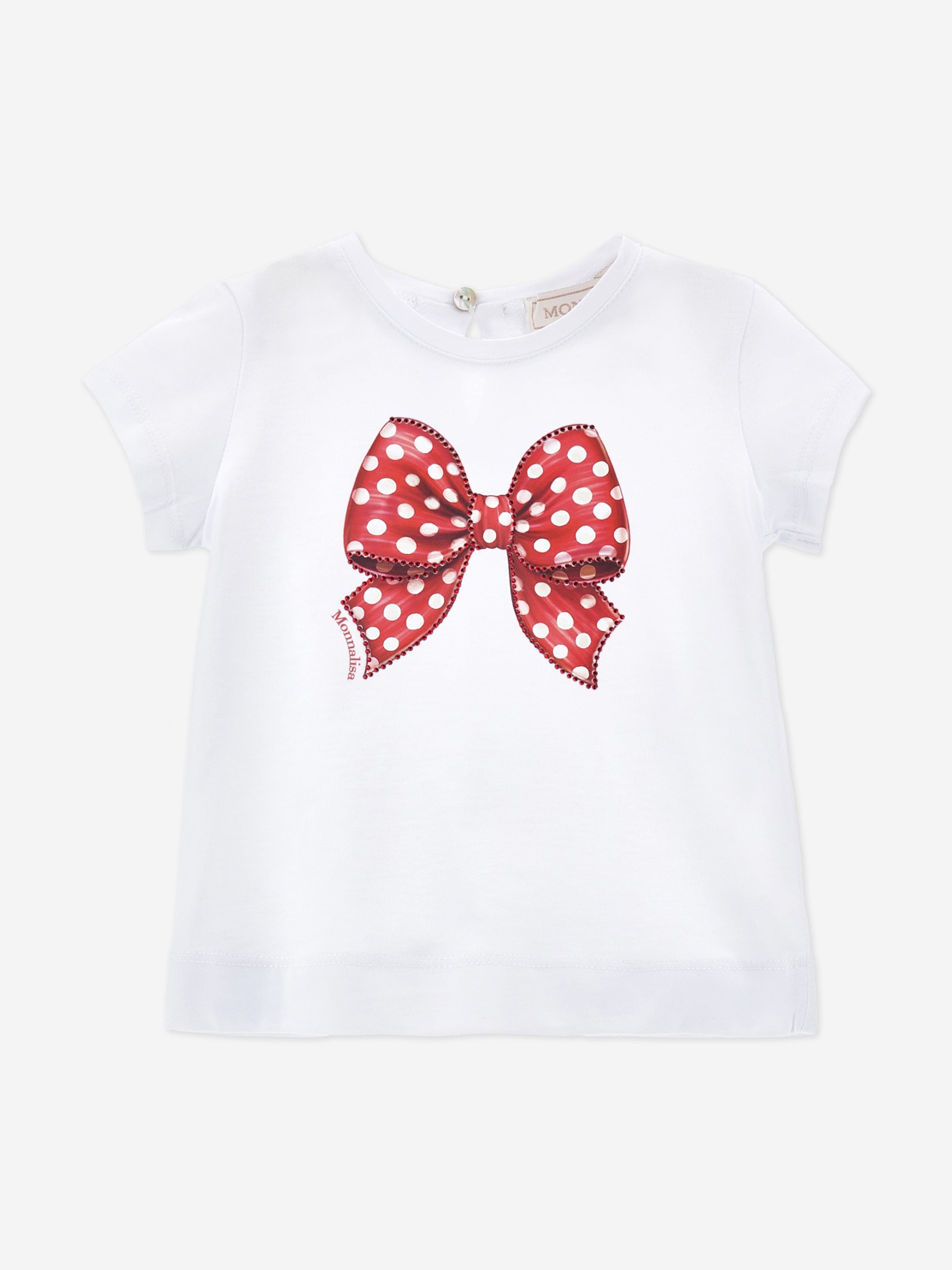 Baby Girls' White Bow Print T-Shirt - Cute & Comfortable Cotton Top for Playdates, Parties & Everyday Wear