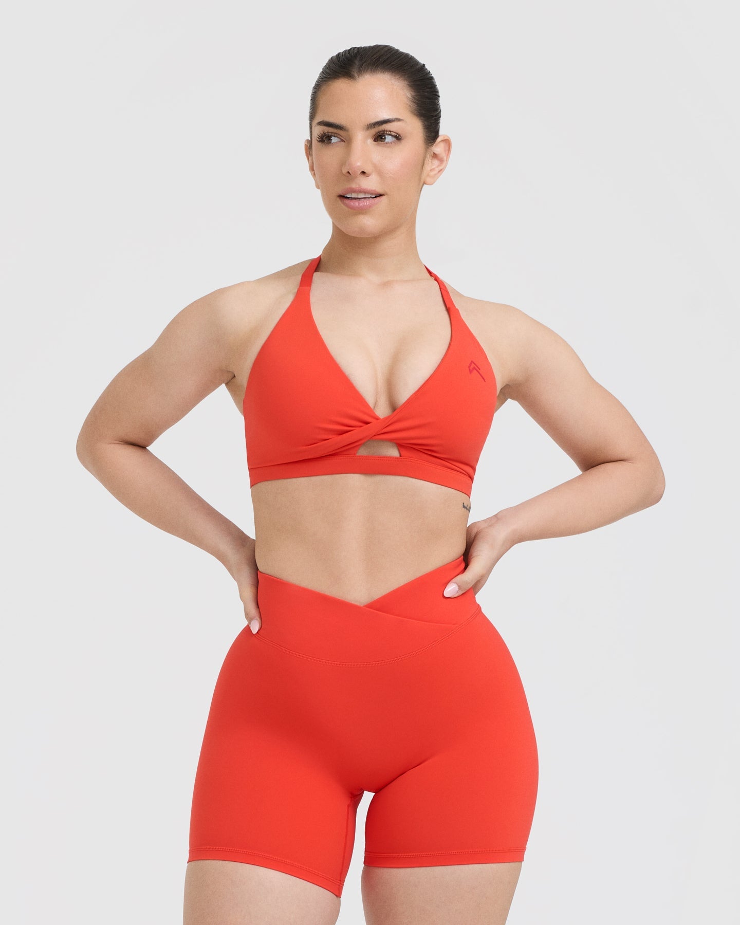 High-Performance Unified Twist Sports Bra - Charged Orange for Yoga, Running & Workouts | Breathable & Supportive Activewear for Women