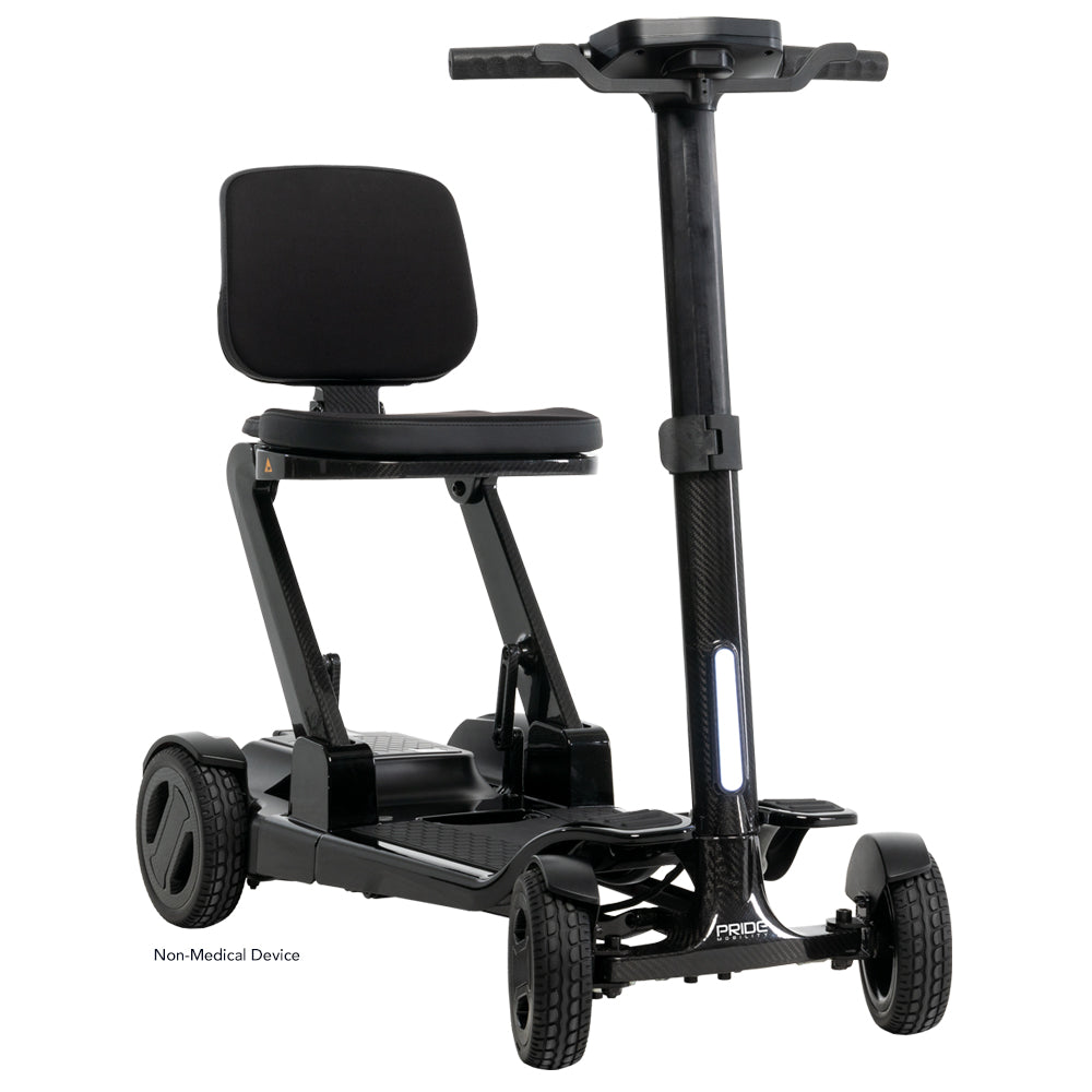 Pride Mobility Go Go Carbon Lightweight Folding Scooter - 14 x 11.5 Inch Seat, 39 LB Carbon Fiber Frame | Portable Mobility Scooter for Seniors & Adults | Ideal for Travel, Shopping & Outdoor Activities
