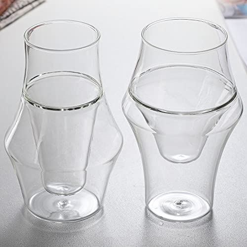 2-Pack 150ml Double Wall Glass Espresso Cups - Enhances Coffee Tasting Experience, Highlights Flavor Notes - Perfect for Home Baristas & Coffee Shops (Ideal for Latte, Cappuccino, Espresso Tasting)