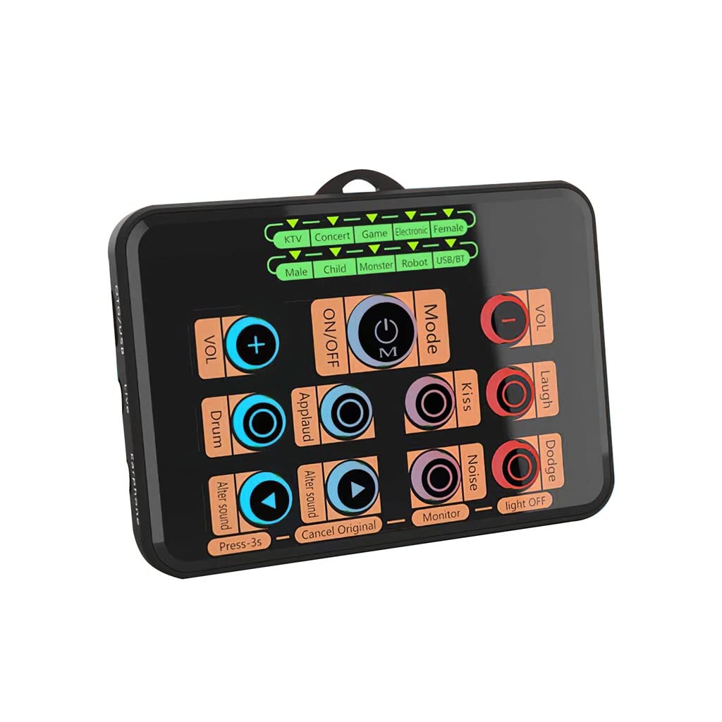 GPPZM Mini Voice Changer for Mobile & Computer - Professional Sound Card with Real-Time Voice Effects for Gaming, Live Streaming, Podcasting & Online Chat | Perfect for Content Creators & Gamers (Portable for Outdoor Use)