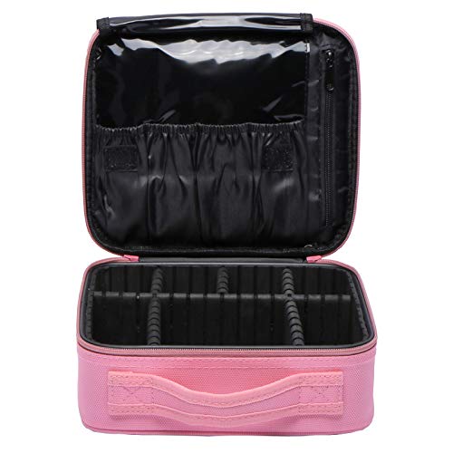 **Large Waterproof Travel Makeup Bag for Women - Portable Cosmetic Organizer Case with Multiple Pockets, Pink - Perfect for Vacation, Gym & Daily Use**