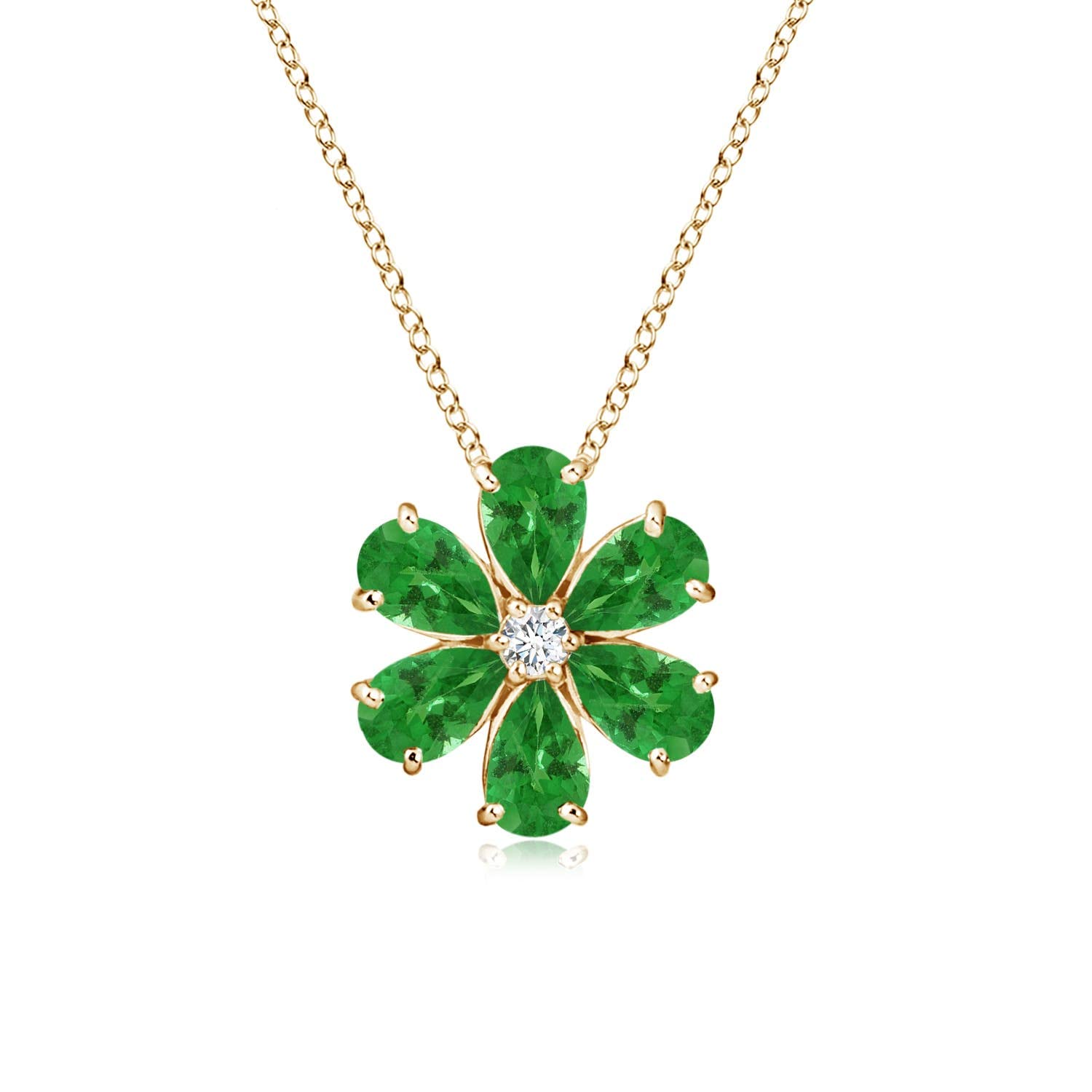 Angara Natural Tsavorite Pendant Necklace for Women - 14K Solid Gold or Sterling Silver Jewelry | Elegant Gift for Birthday, Anniversary & Special Occasions | Perfect for Weddings, Date Nights & Formal Events