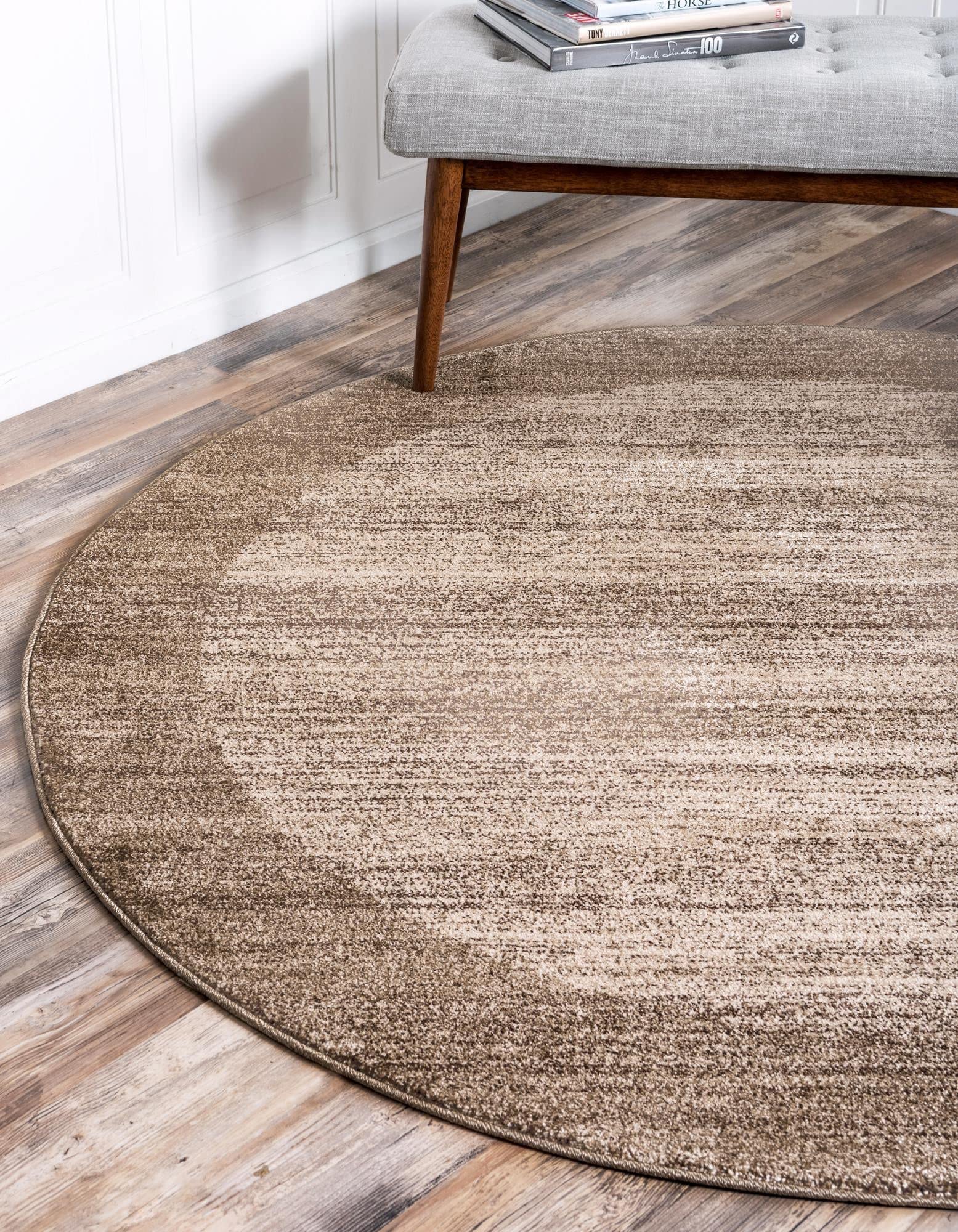 Angelica Collection 6 Ft Round Beige Medium Rug - Soft & Durable Area Rug for Kitchen, Dining Room, Living Room | Non-Slip & Easy to Clean | Perfect for Home Decor & High Traffic Areas
