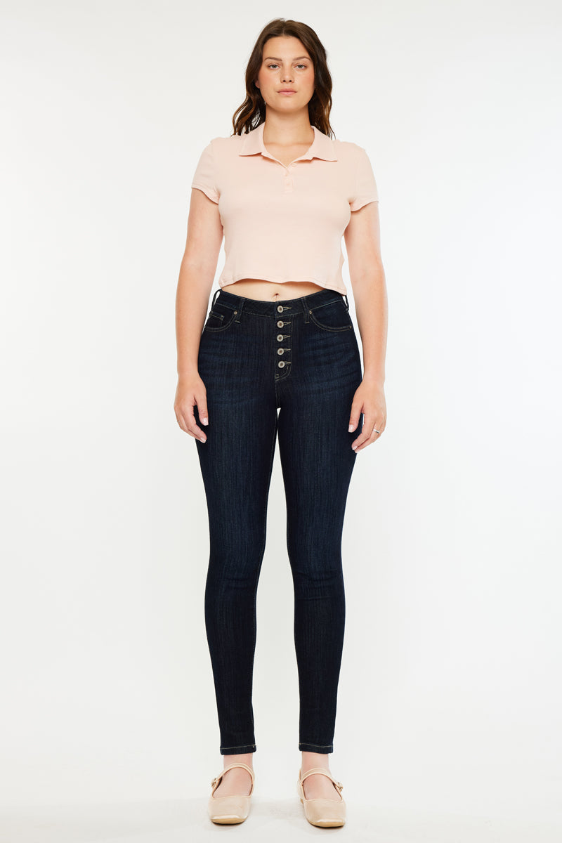 Birdie High Rise Super Skinny Jeans for Women - Curvy Fit Stretch Denim Pants, Comfortable & Flattering for Everyday Wear, Office, and Night Out
